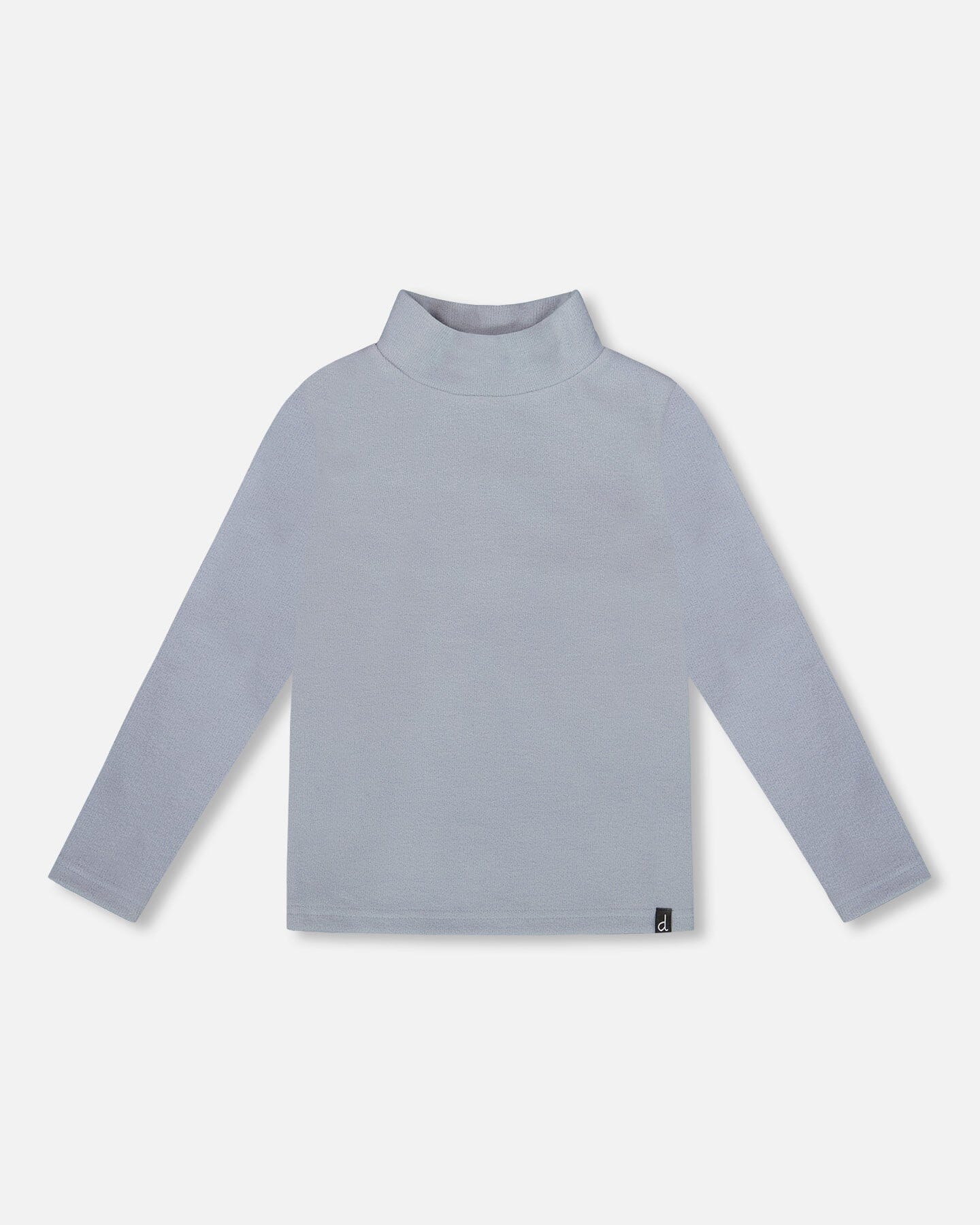 Super Soft Ribbed Mock Neck Top Blue Gray
