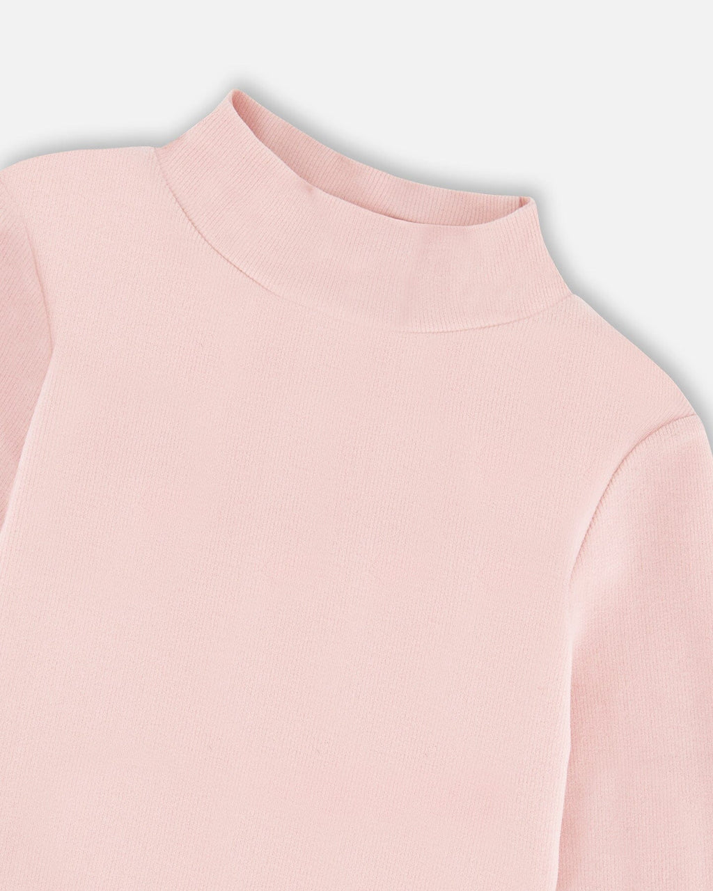 Super Soft Ribbed Mock Neck Top Pink