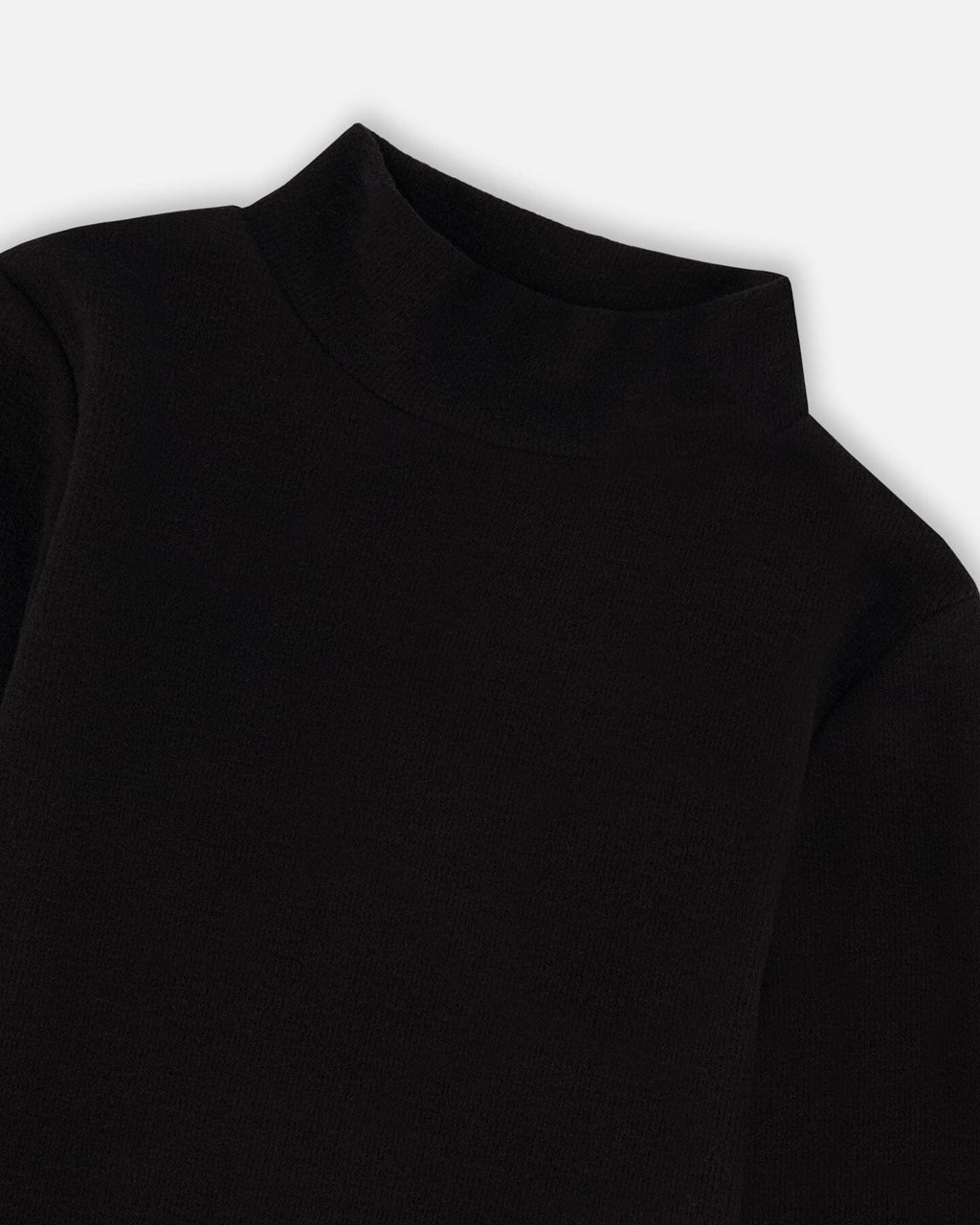 Super Soft Ribbed Mock Neck Top Black