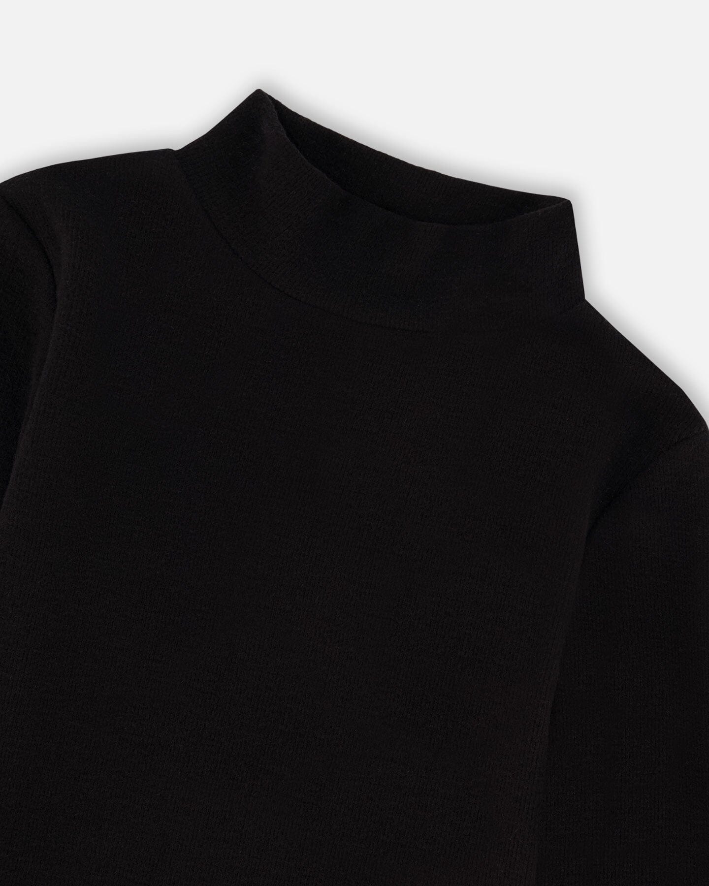 Super Soft Ribbed Mock Neck Top Black