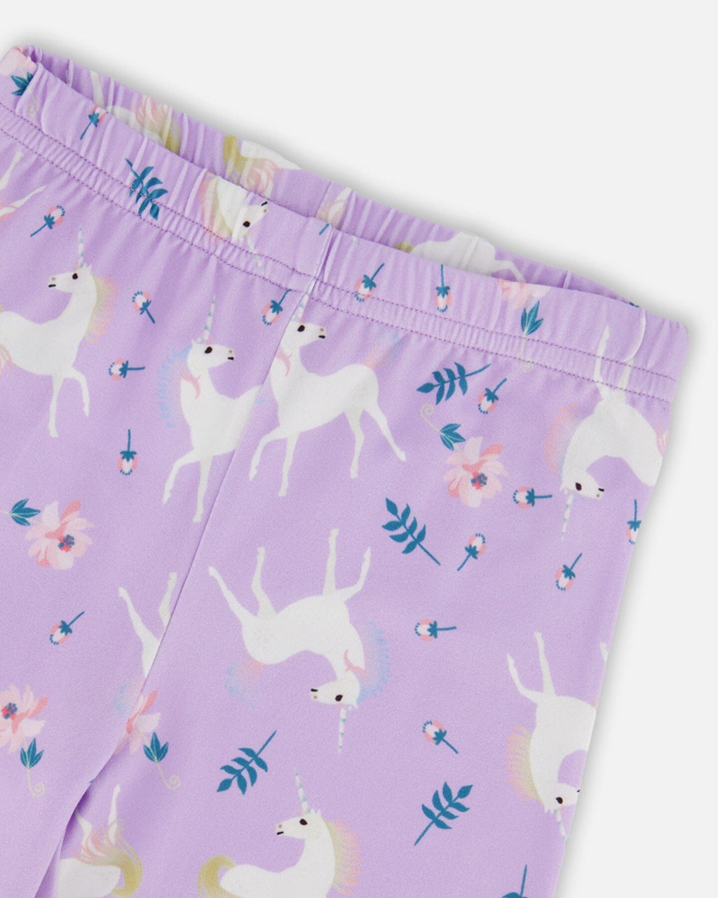 Stretch Jersey Leggings Lilac Unicorn Print