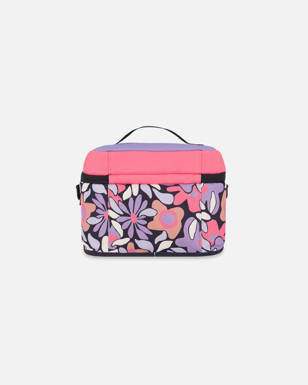 Lunch Box Black Retro Flower Print