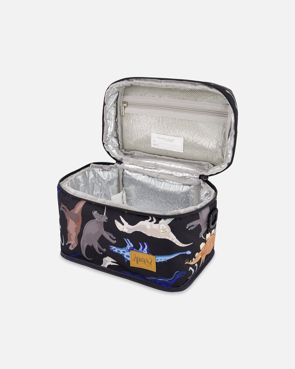 Lunch Box Black Dinosaur Print