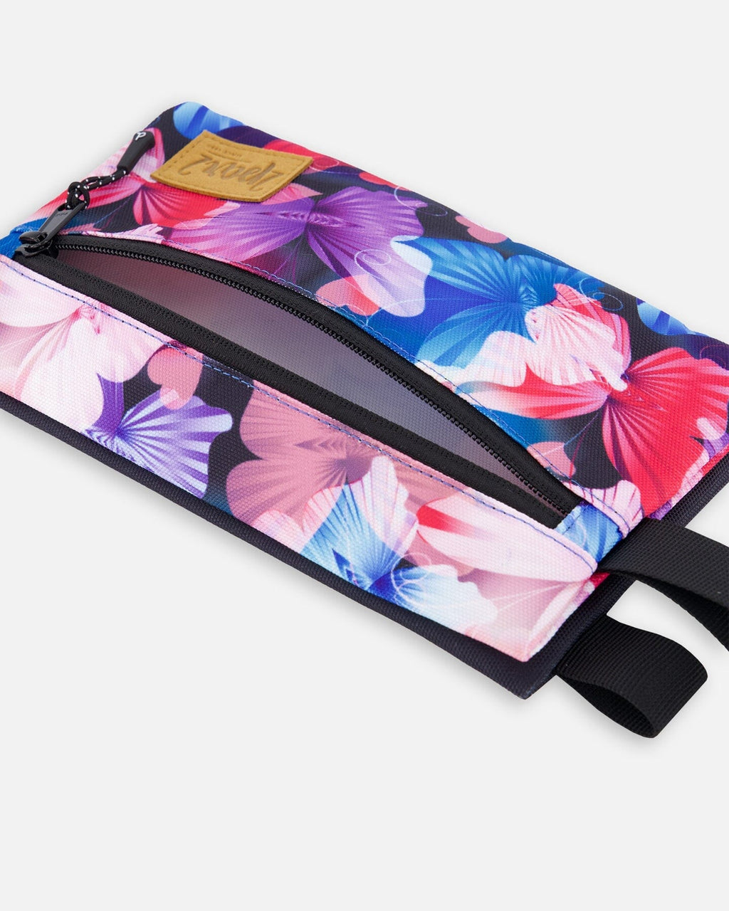 Double Pencil Case Black Butterfly Print