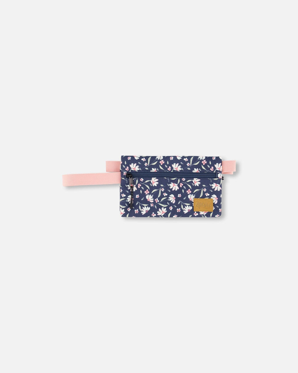 Double Pencil Case Navy Flower Print
