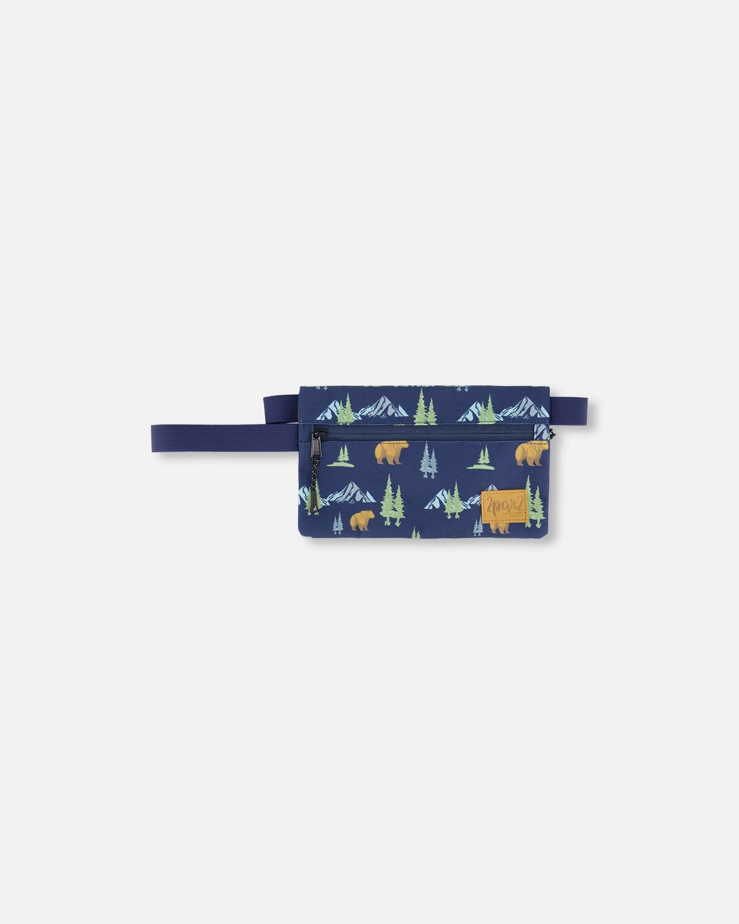 Double Pencil Case Navy Animal Print