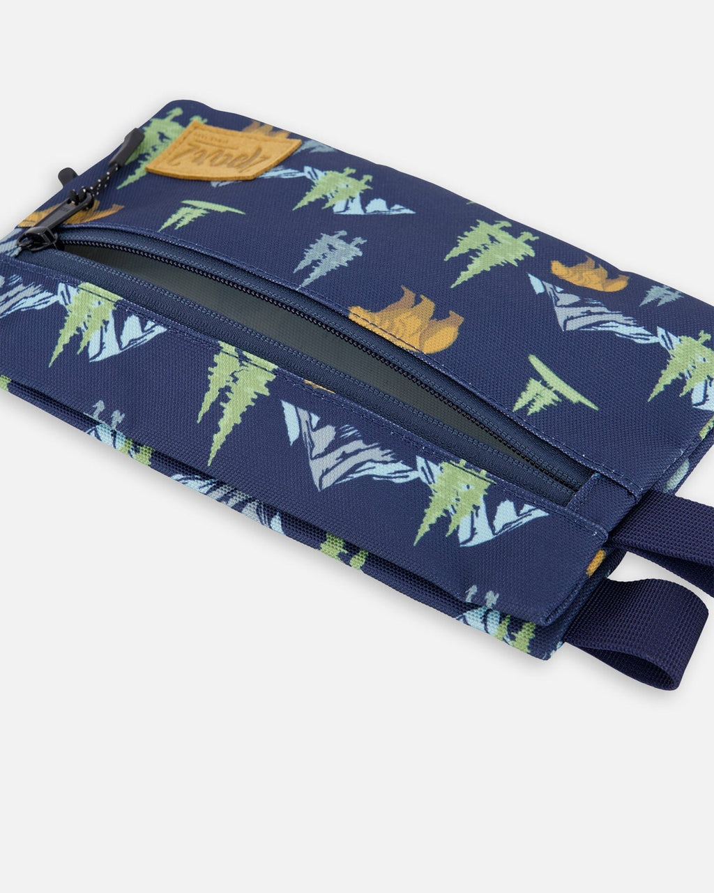 Double Pencil Case Navy Animal Print