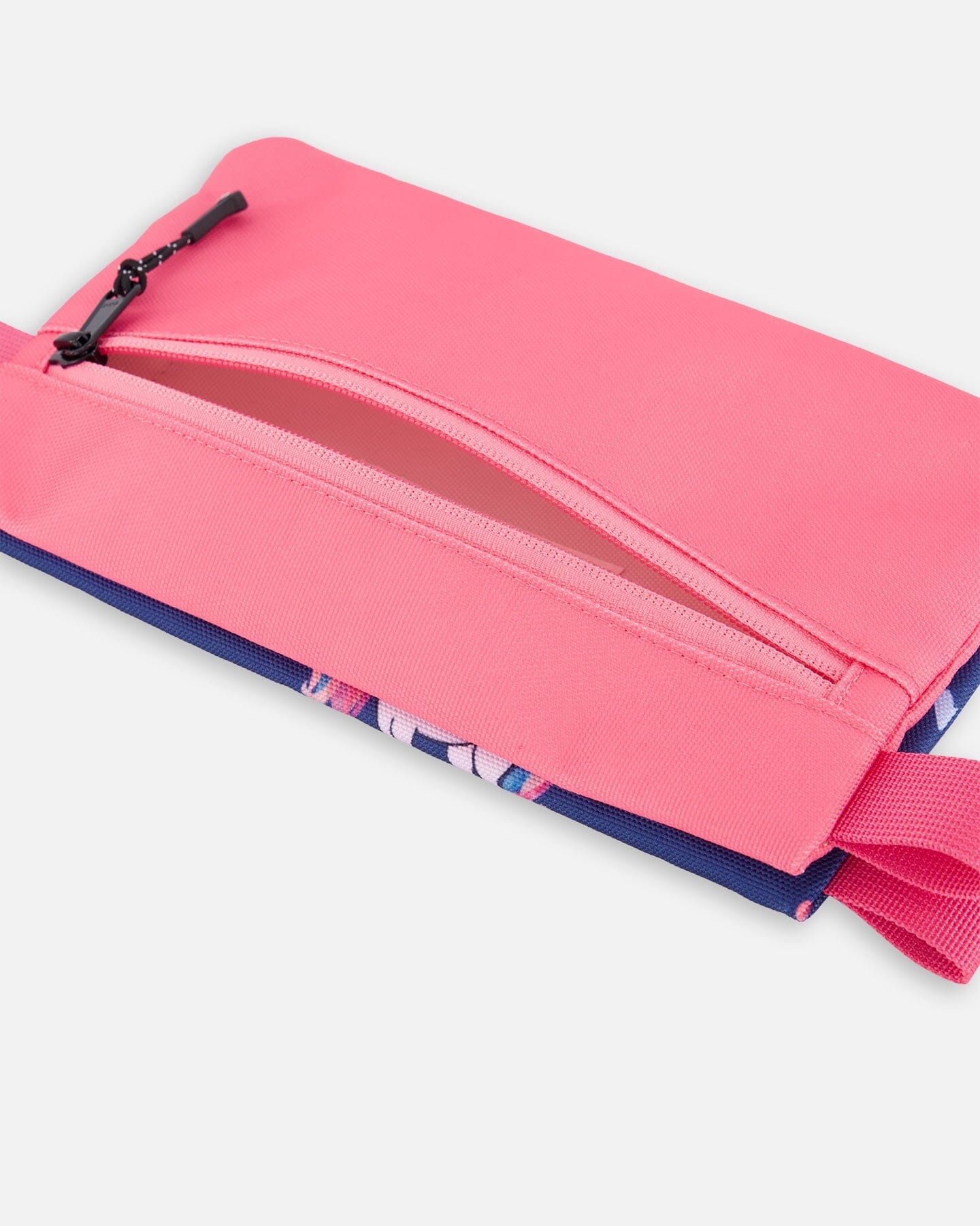 Double Pencil Case Navy Unicorn Print