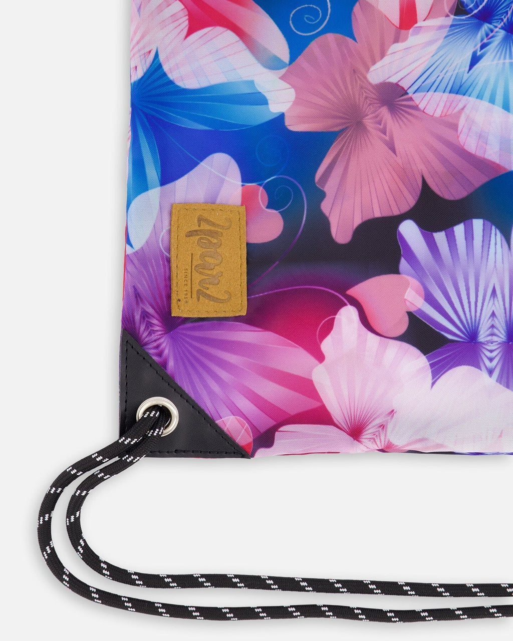 Drawstring Bag Black Butterfly Print