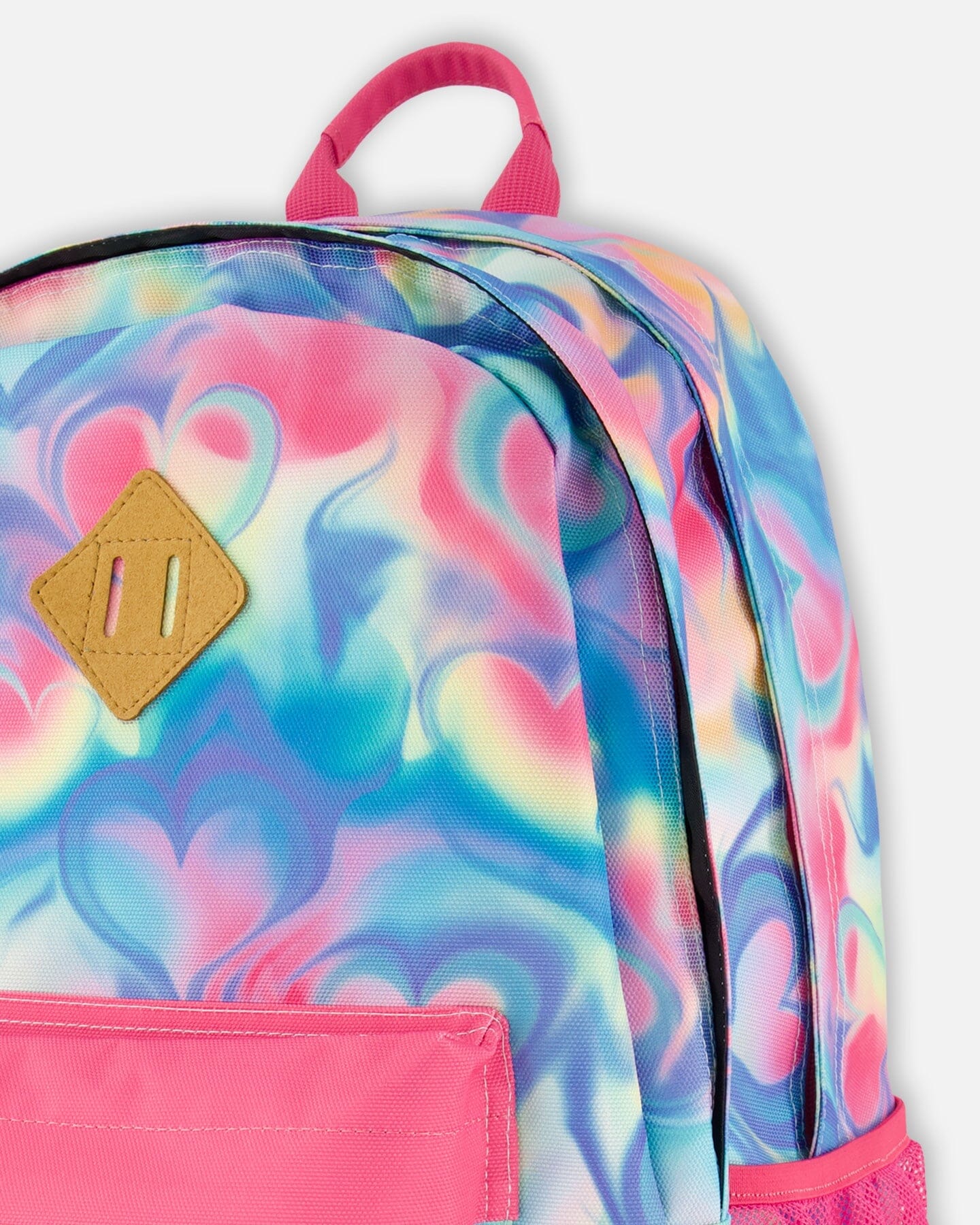 Kids Backpack Rainbow Heart Print