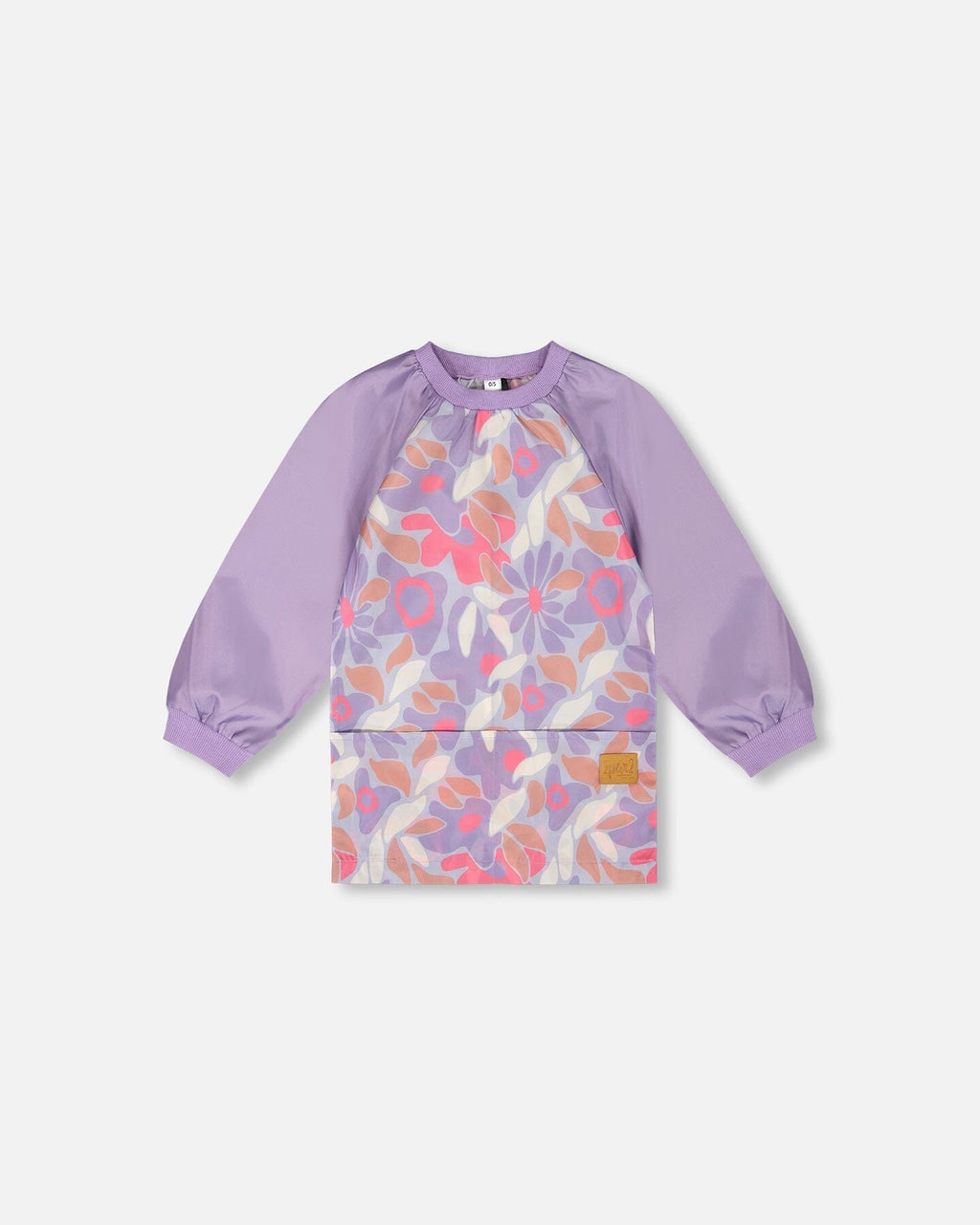 School Apron Lilac Retro Flower Print