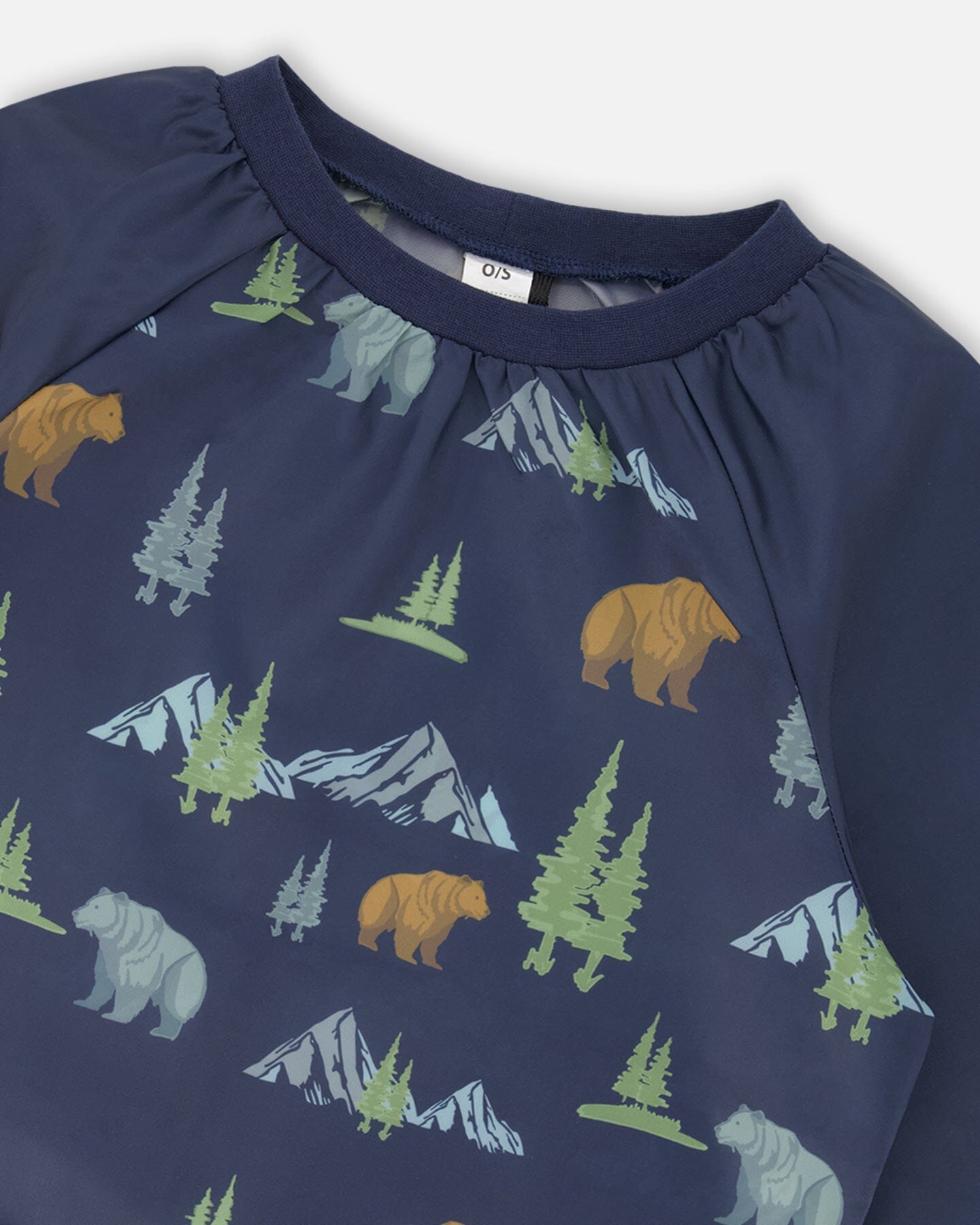 School Apron Navy Animal Print