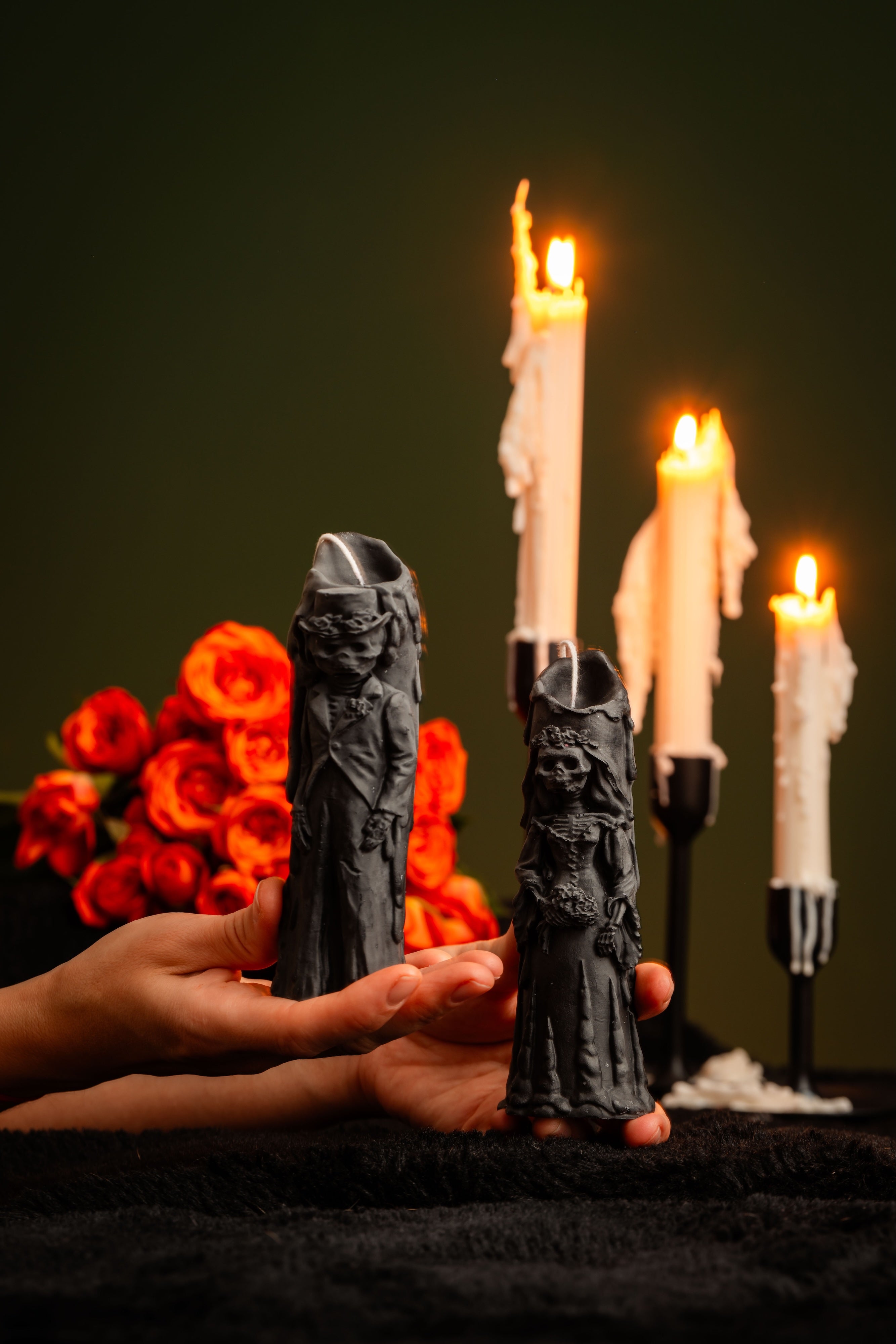 Spooky Halloween Candle Set: Ghost Bride - Groom