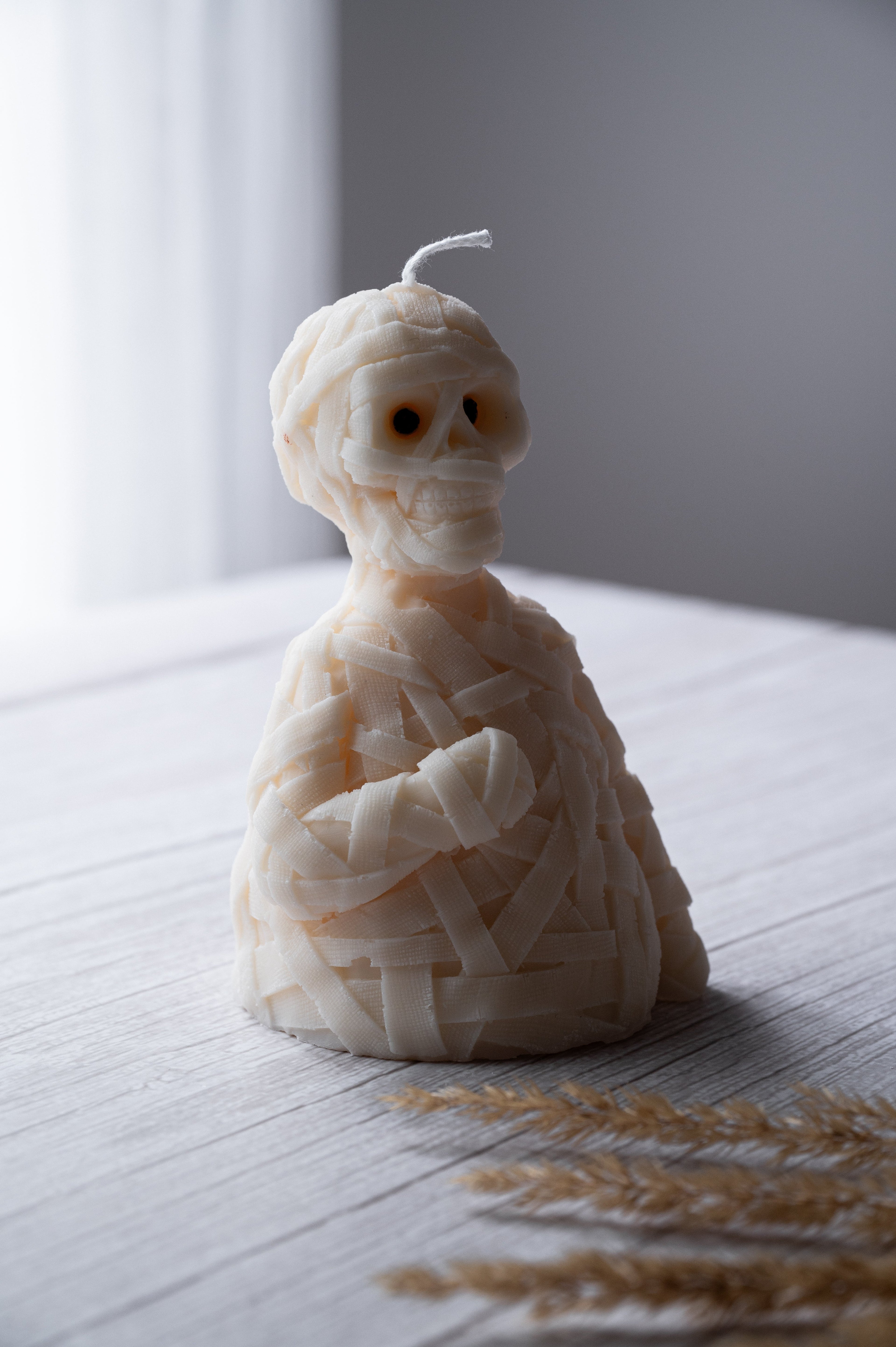 Halloween Gauze Zombie Skull Candle - Skeletal Decor