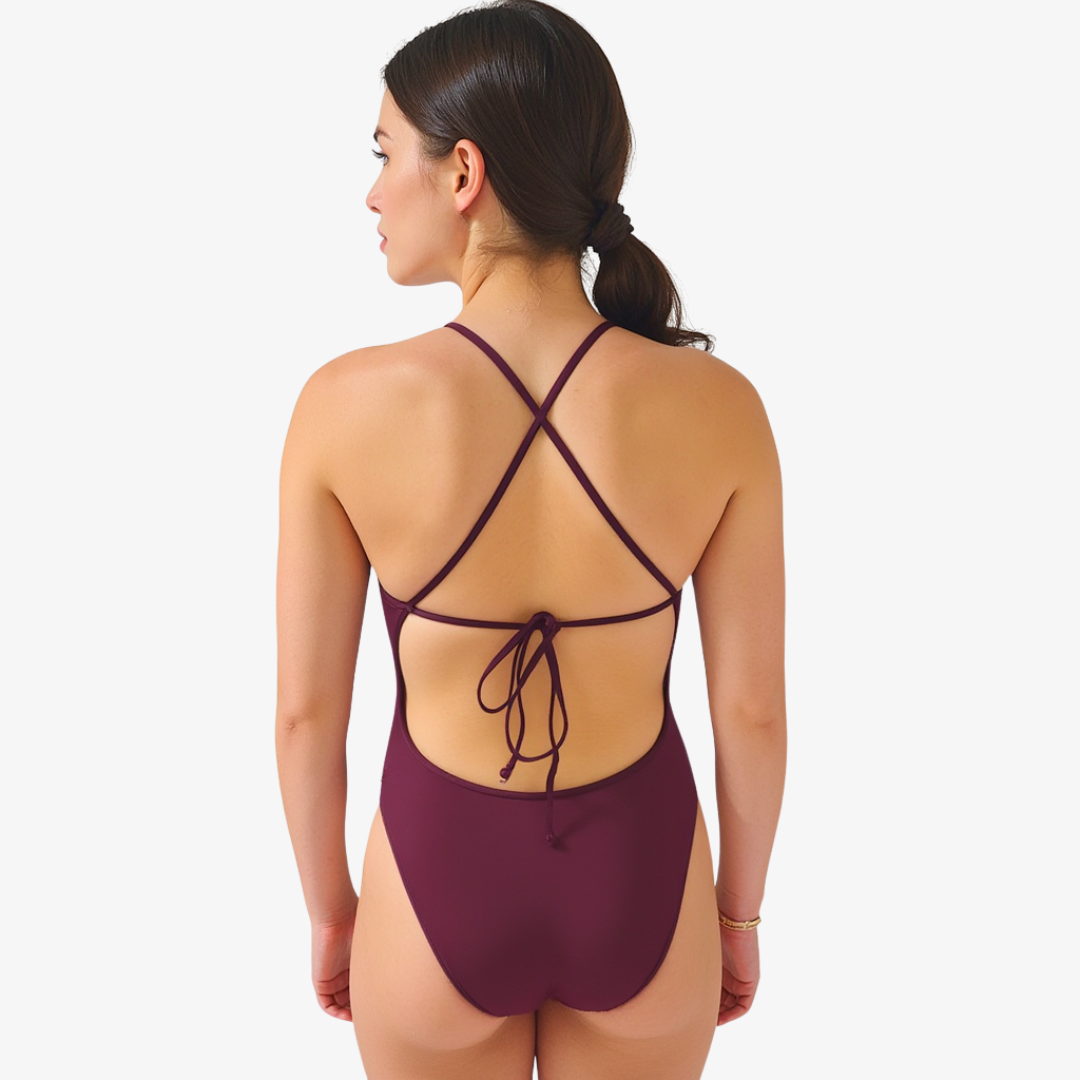 Norca Merlot Tie-Back One-Piece Training Swimsuit for Women