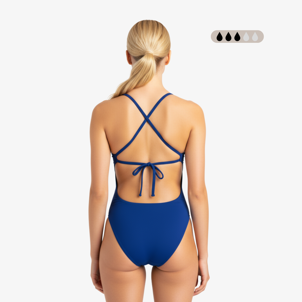 Norca SecureFlo Cobalt Tie-Back Period Swimsuit | Leakproof Comfort