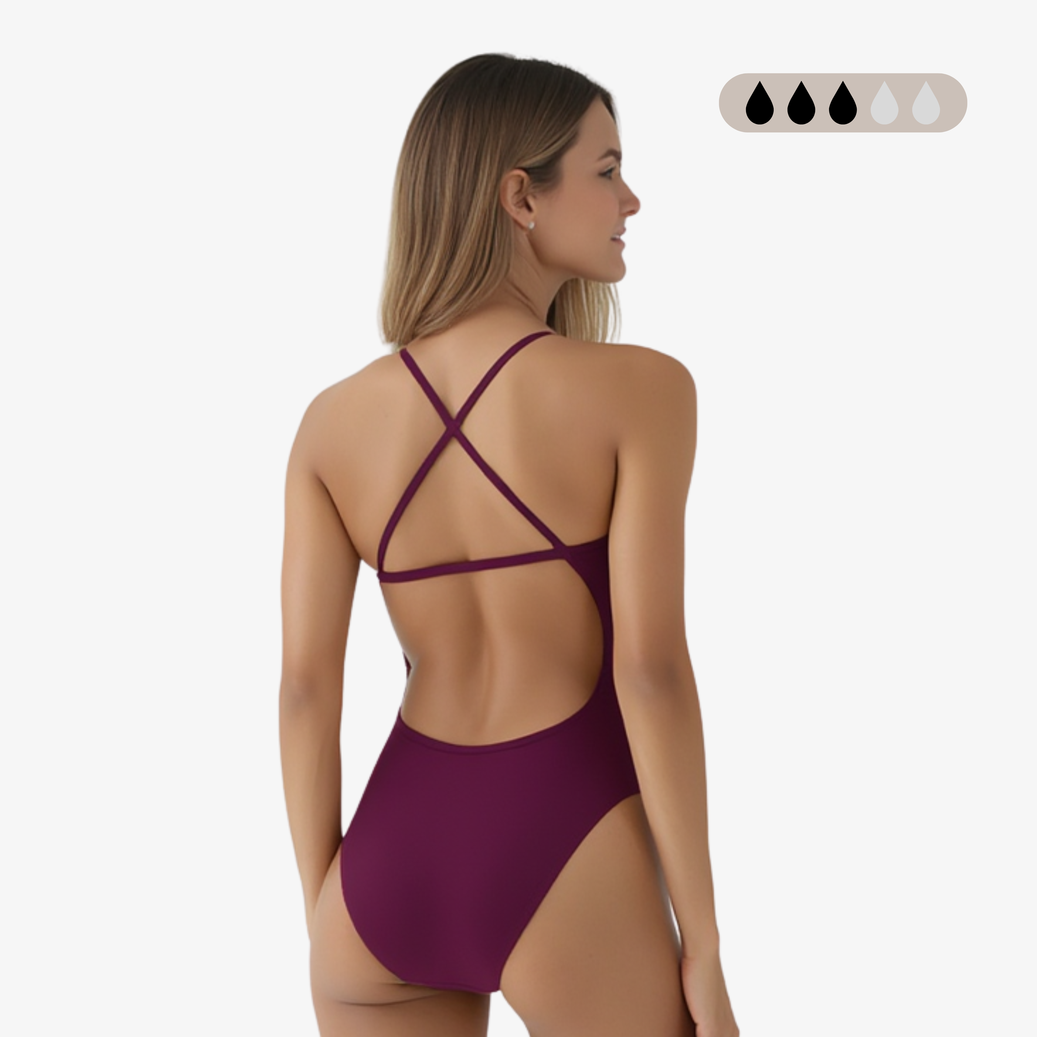 Norca SecureFlo Merlot X-Back women's period proof swimsuit