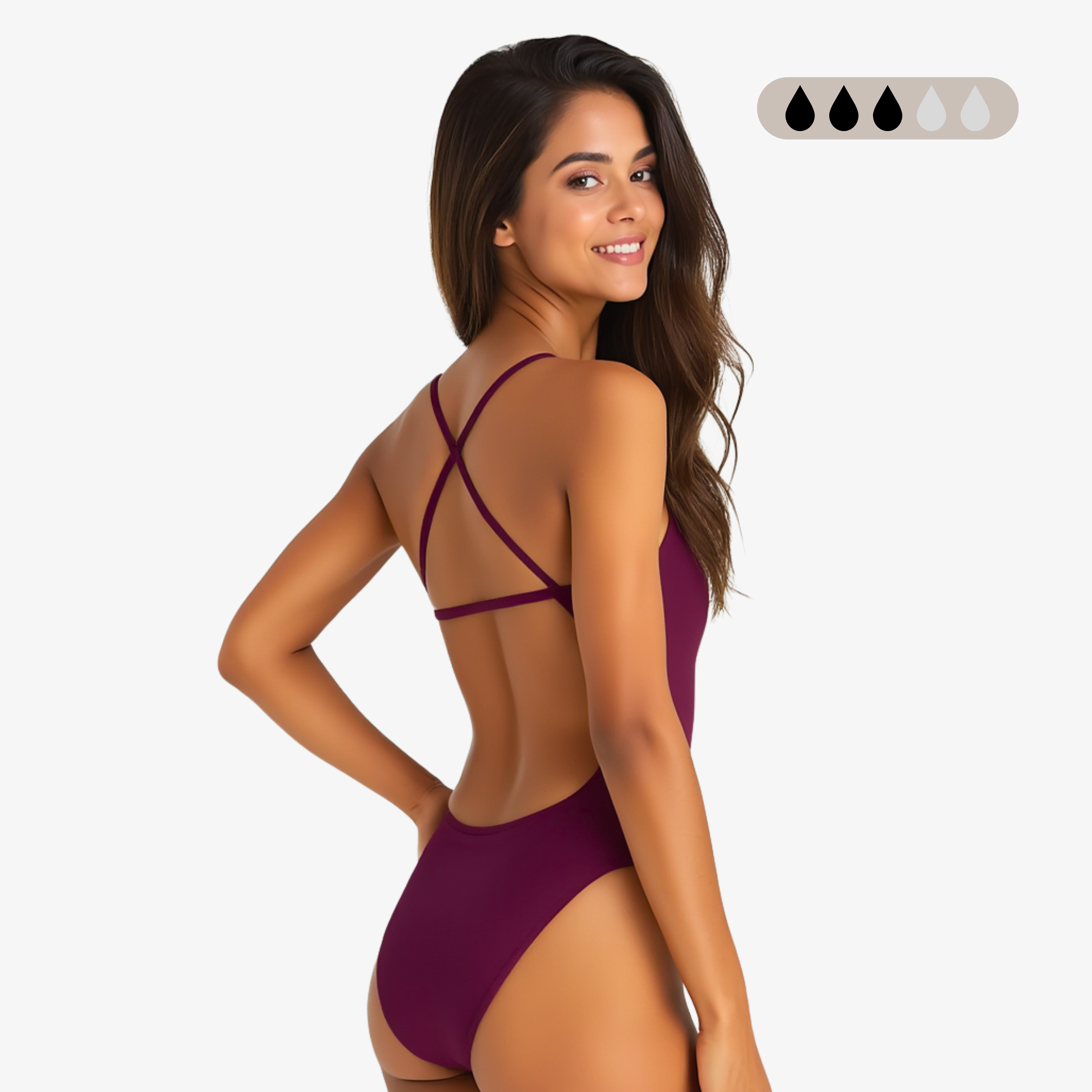 Norca SecureFlo Merlot X-Back women's period proof swimsuit