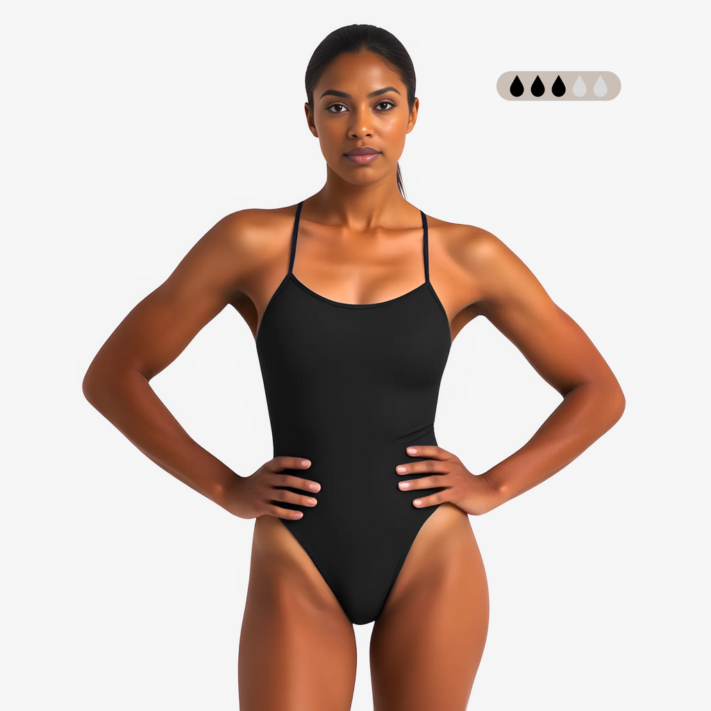 Norca SecureFlo Onyx Tie-Back Period Swimsuit – Leak-Proof Performance