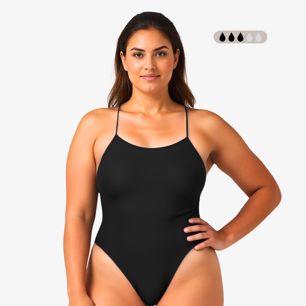 Norca SecureFlo Onyx Tie-Back Period Swimsuit – Leak-Proof Performance
