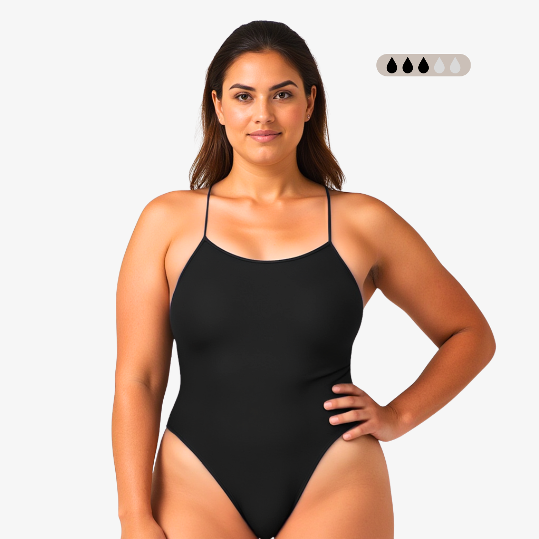 Norca SecureFlo Onyx Tie-Back Period Swimsuit – Leak-Proof Performance