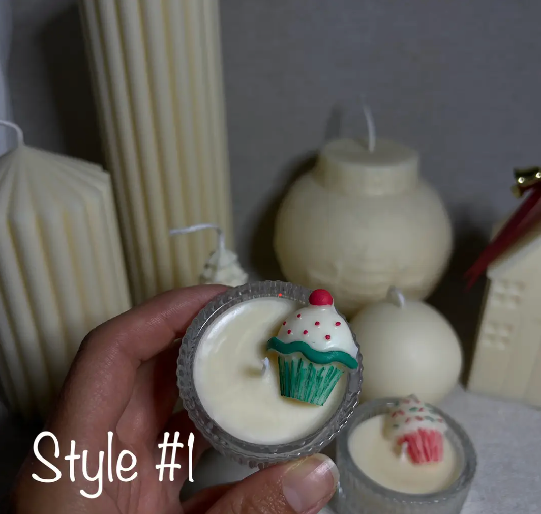 Christmas Mini Design Candle with Glass