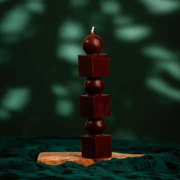Square Stack Luxe Candle – Sculptural Elegance in Color