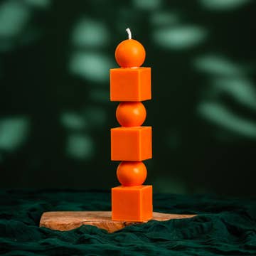 Square Stack Luxe Candle – Sculptural Elegance in Color