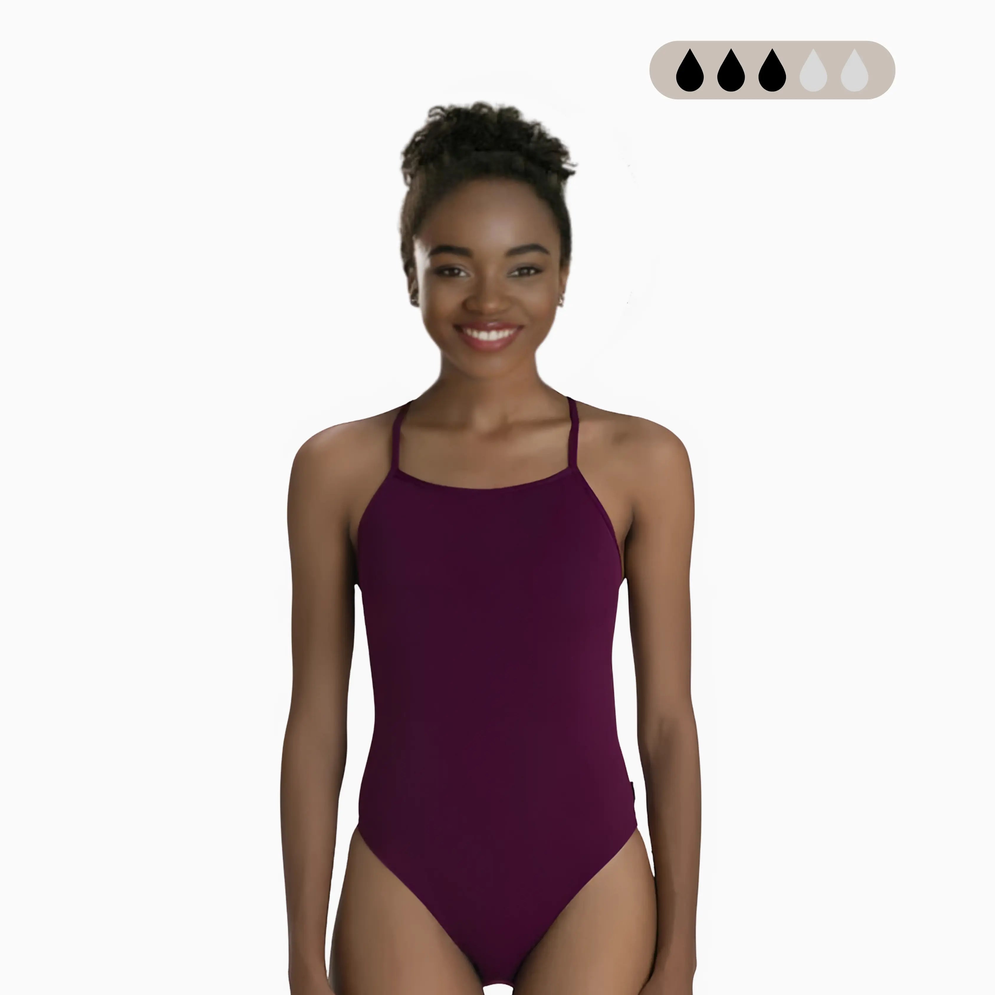 Norca SecureFlo Merlot X-Back women's period proof swimsuit