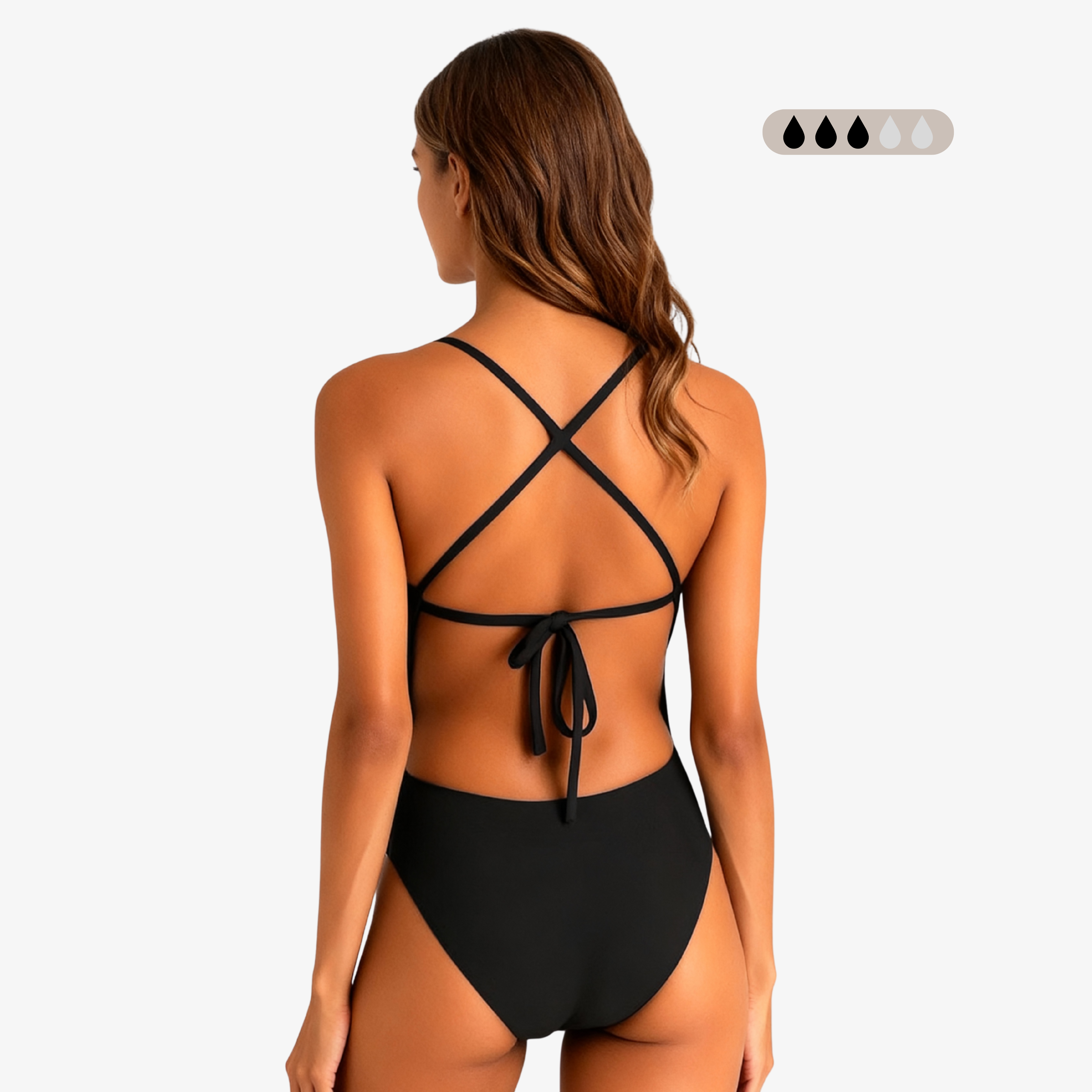 Norca SecureFlo Onyx Tie-Back Period Swimsuit – Leak-Proof Performance