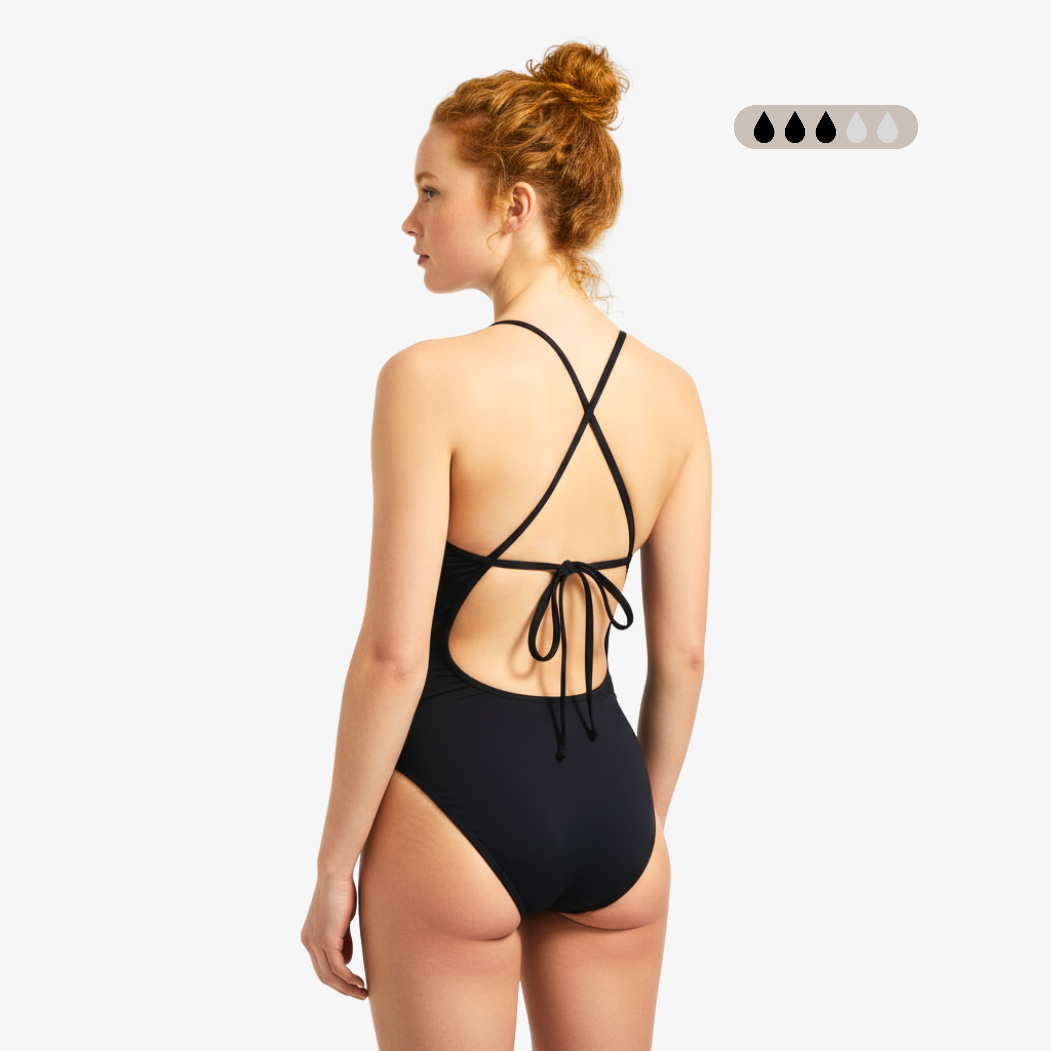 Norca SecureFlo Onyx Tie-Back Period Swimsuit – Leak-Proof Performance
