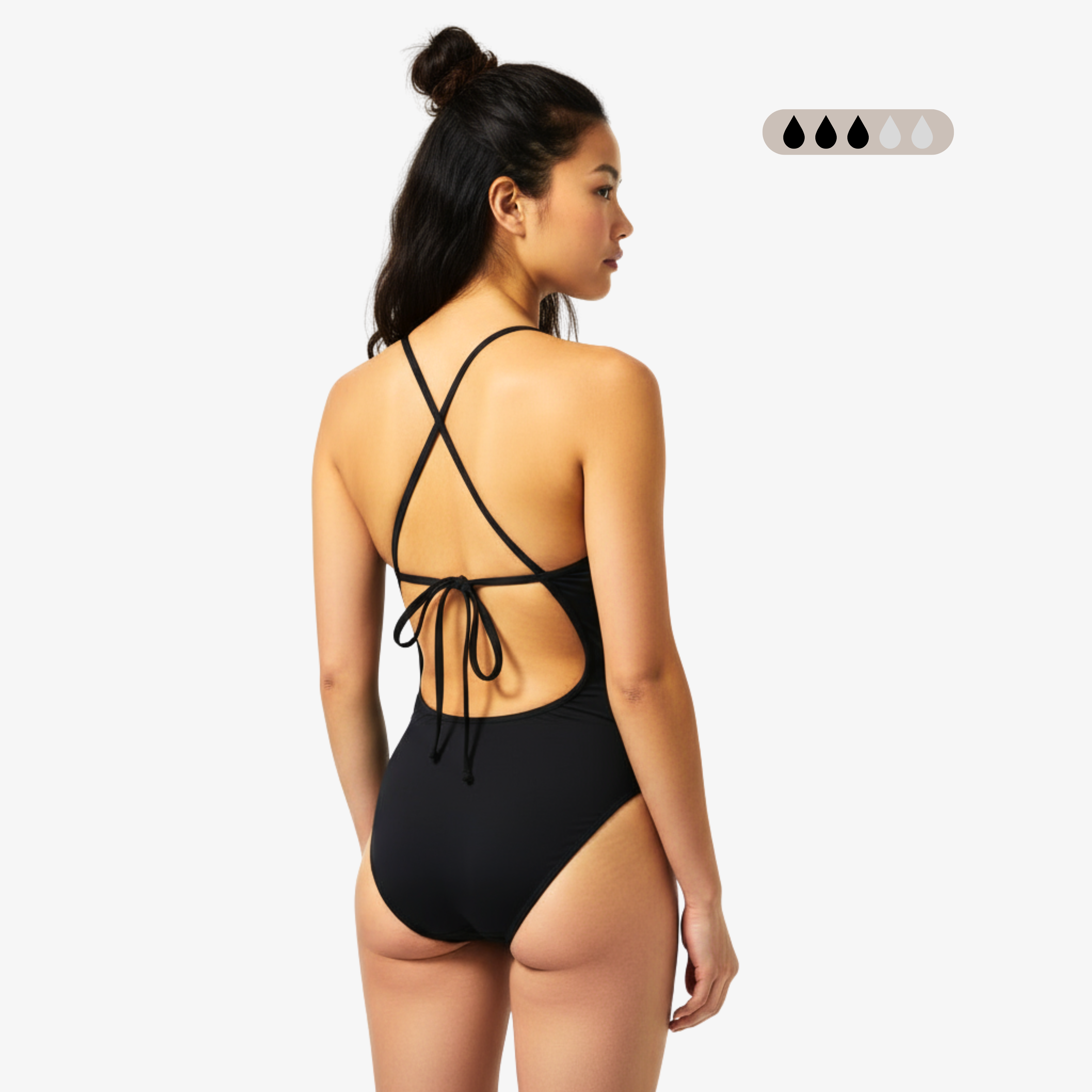 Norca SecureFlo Onyx Tie-Back Period Swimsuit – Leak-Proof Performance
