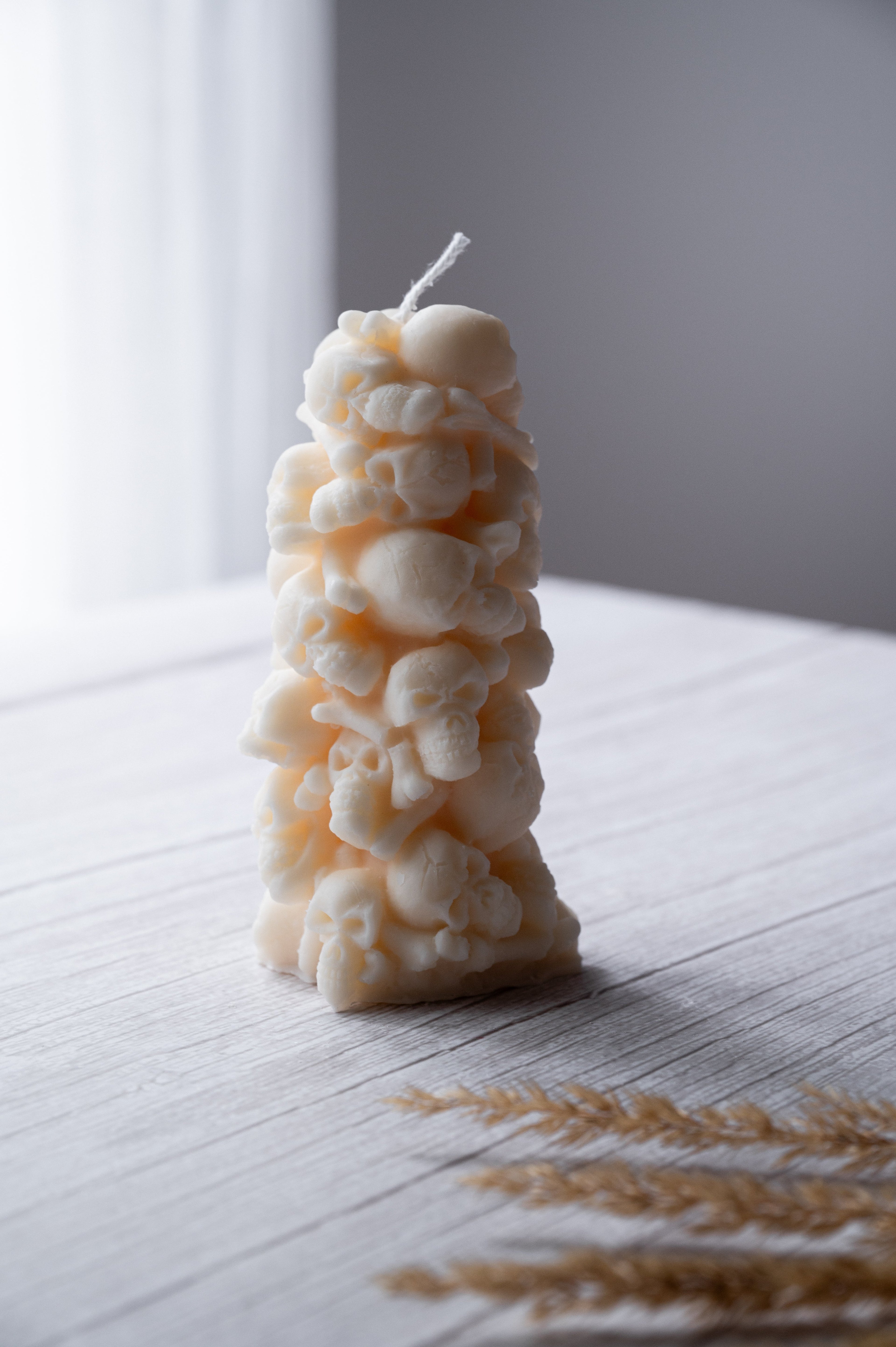 Unique Skull Tower Candle - Spooky Skeleton Halloween