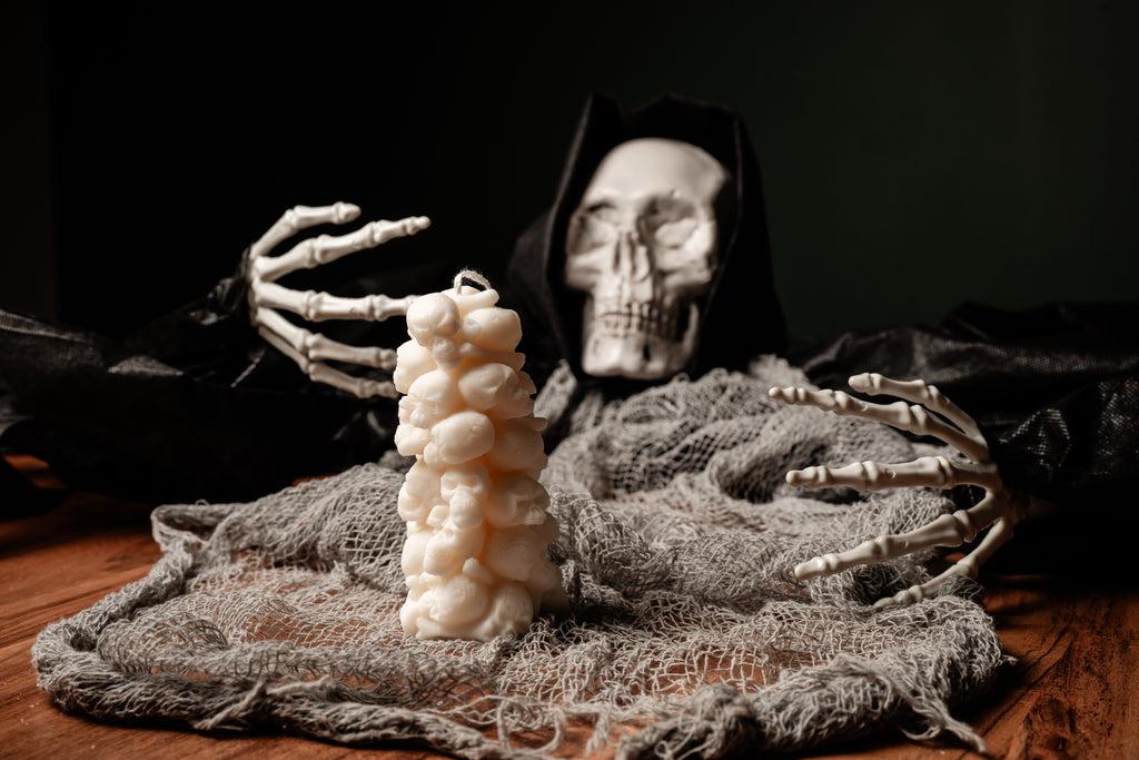 Unique Skull Tower Candle - Spooky Skeleton Halloween