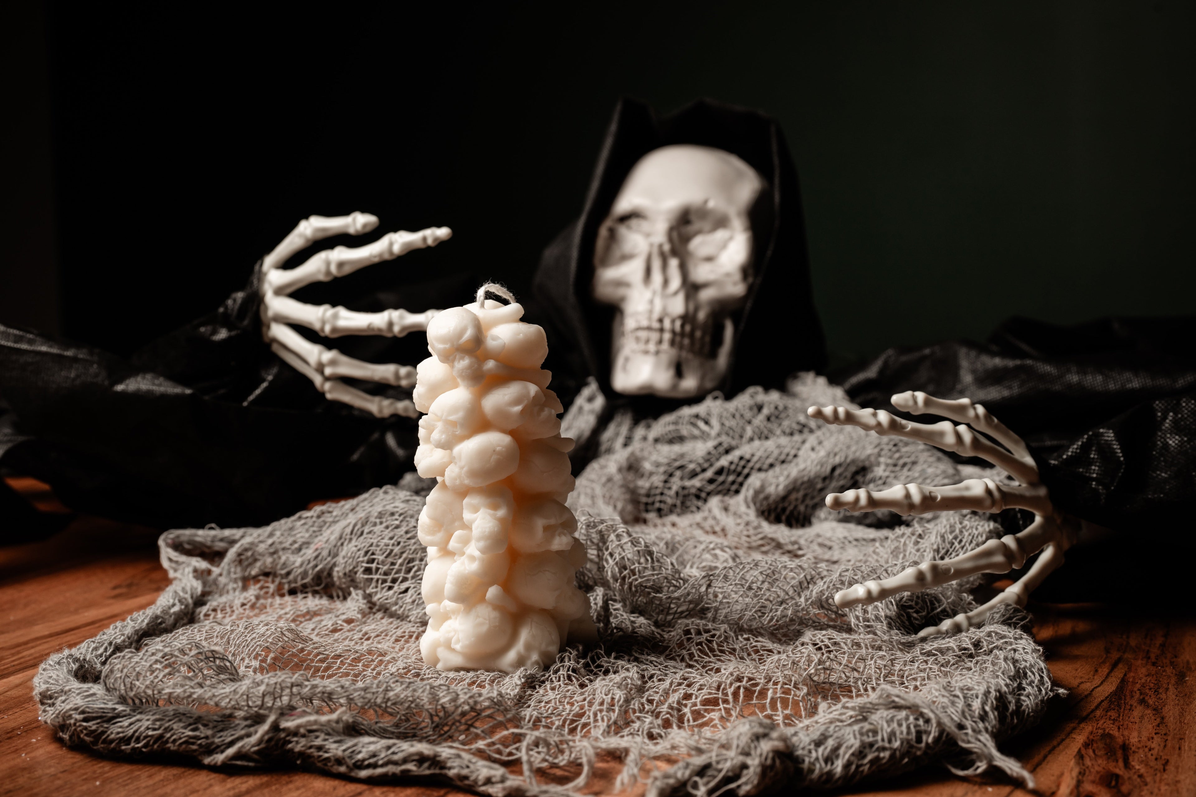 Unique Skull Tower Candle - Spooky Skeleton Halloween