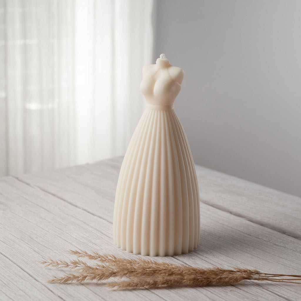 Wedding Dress Candle - Sculptural Candle