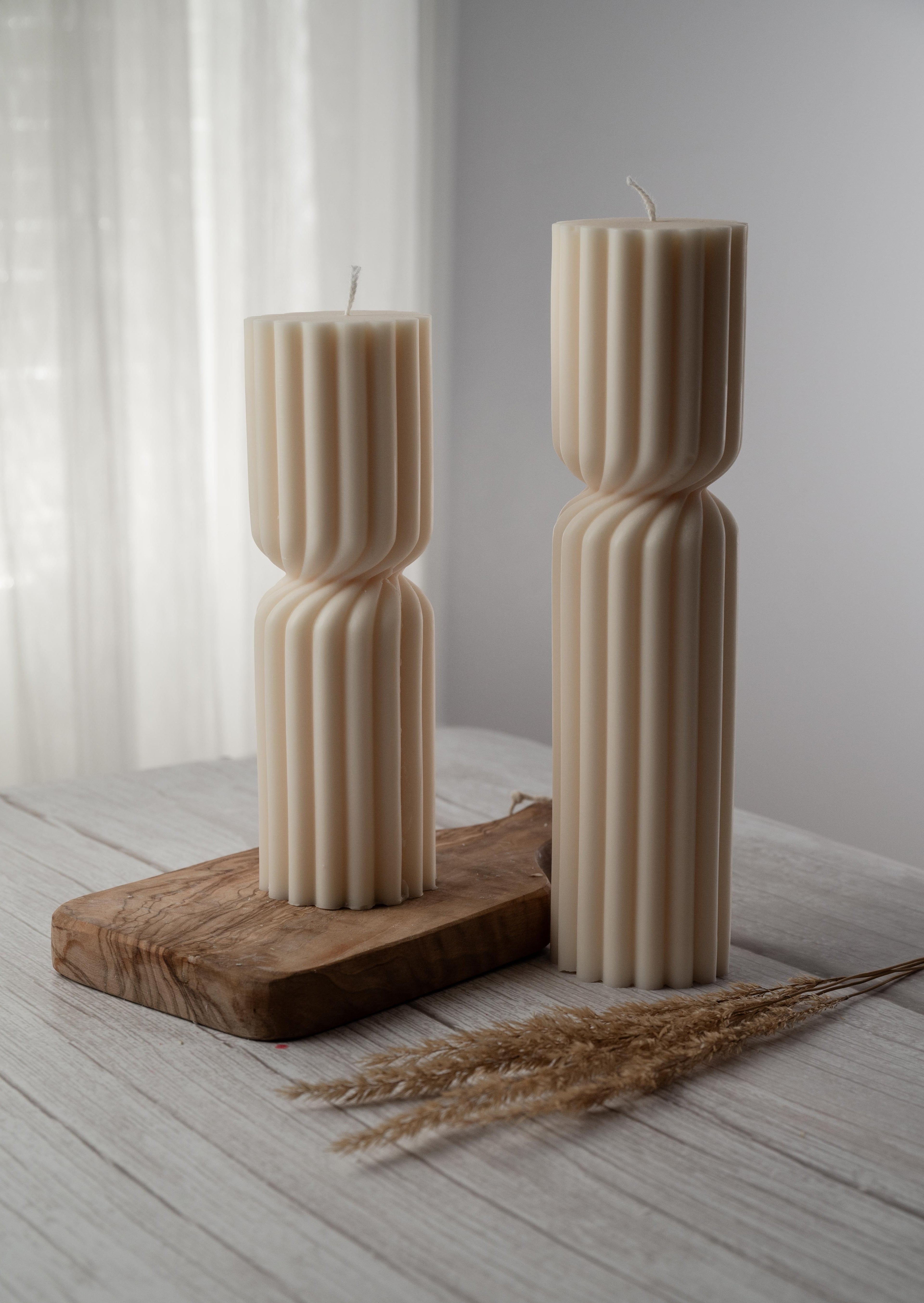 Twisted Ribbed Pillar Candle - Shaped Candle