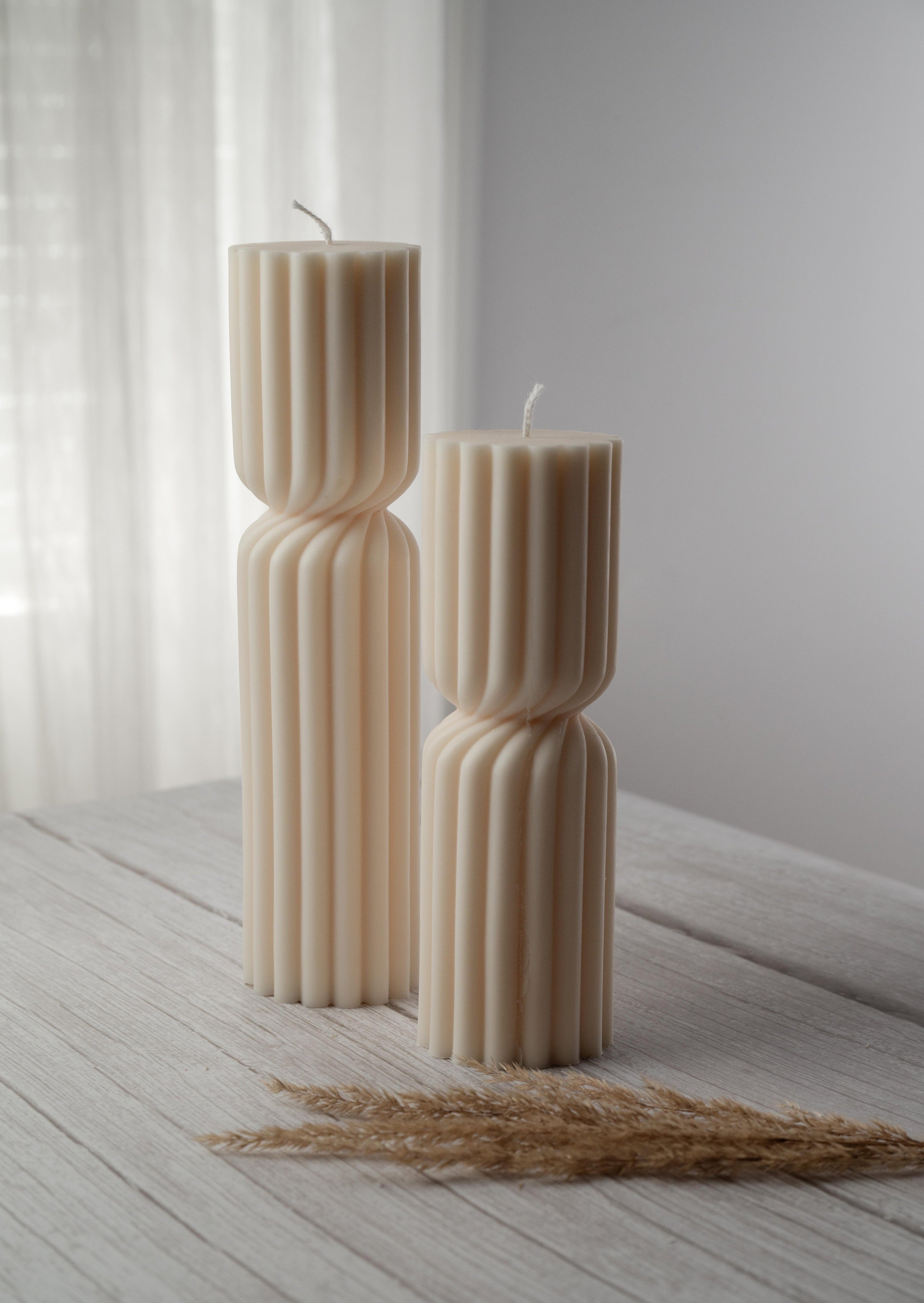 Twisted Ribbed Pillar Candle - Shaped Candle