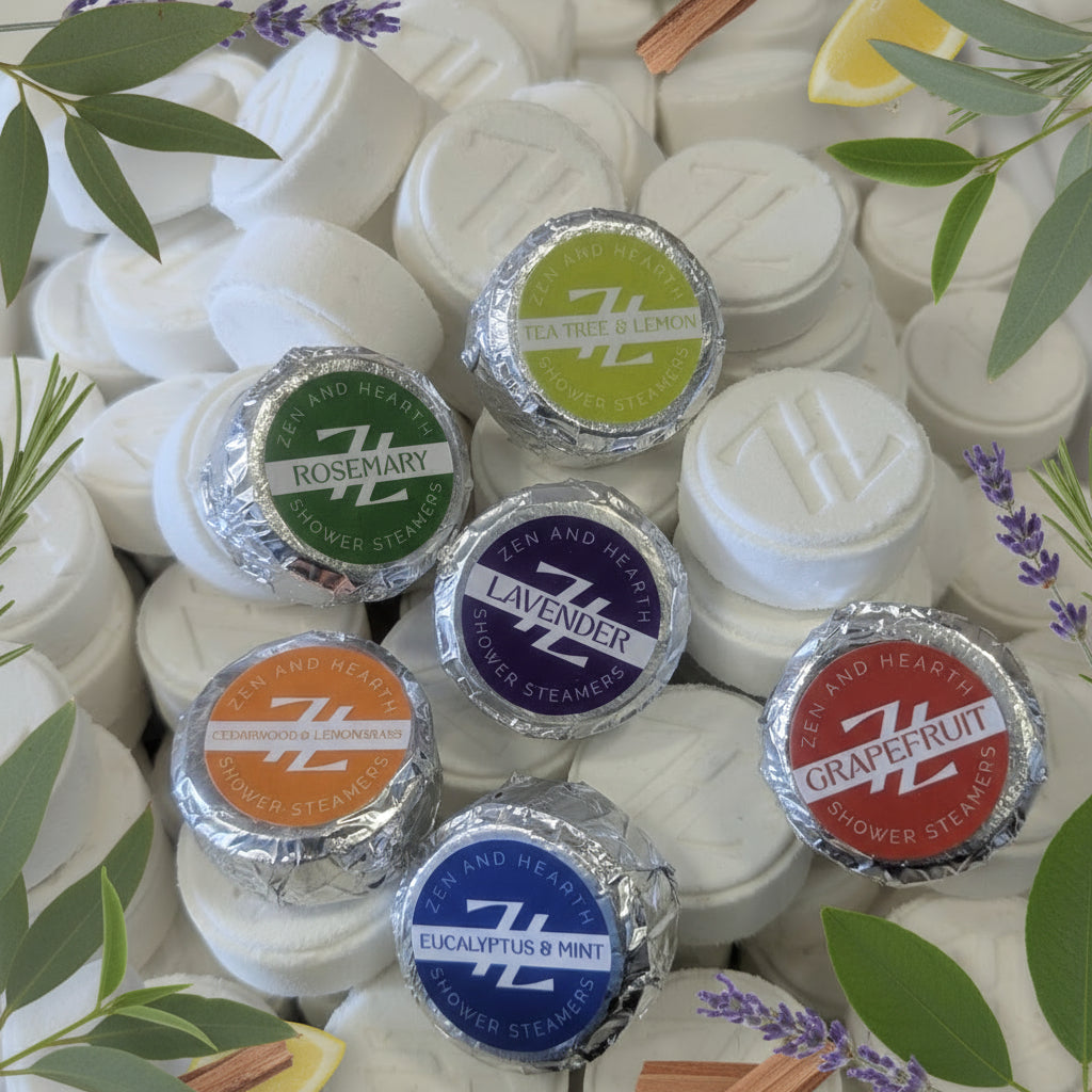 Zen & Hearth Pick Your Scent Shower Steamers | Custom Aromatherapy Shower Bombs | Choose from Lavender, Mint, Grapefruit & More – Personalized Gift Set