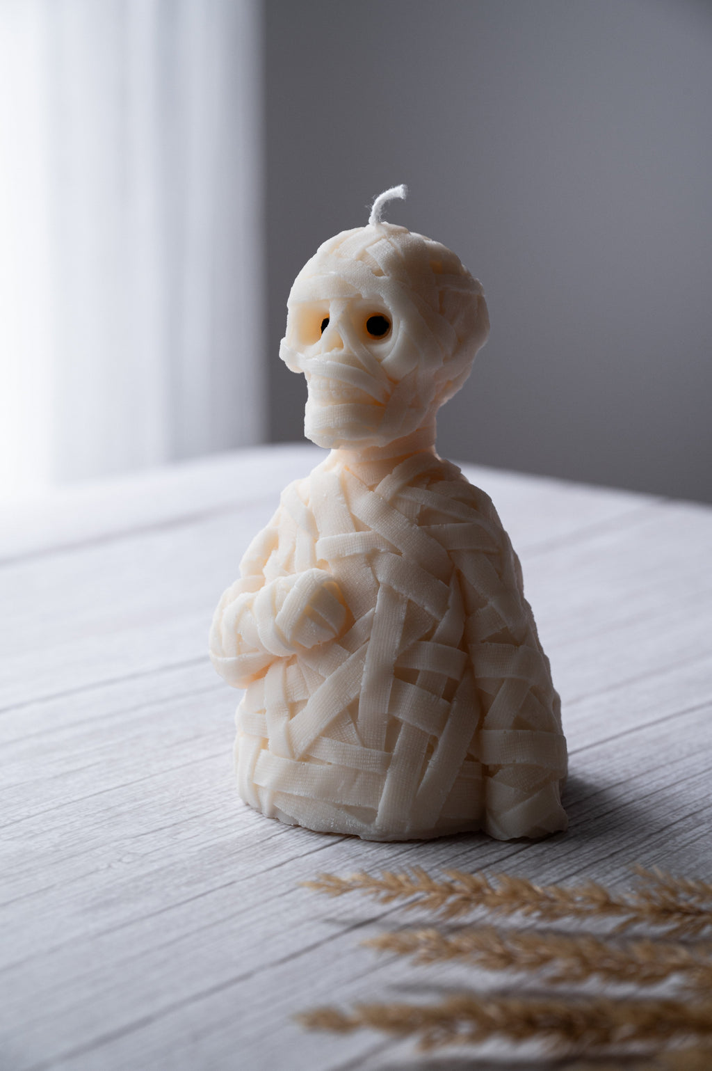 Halloween Gauze Zombie Skull Candle - Skeletal Decor