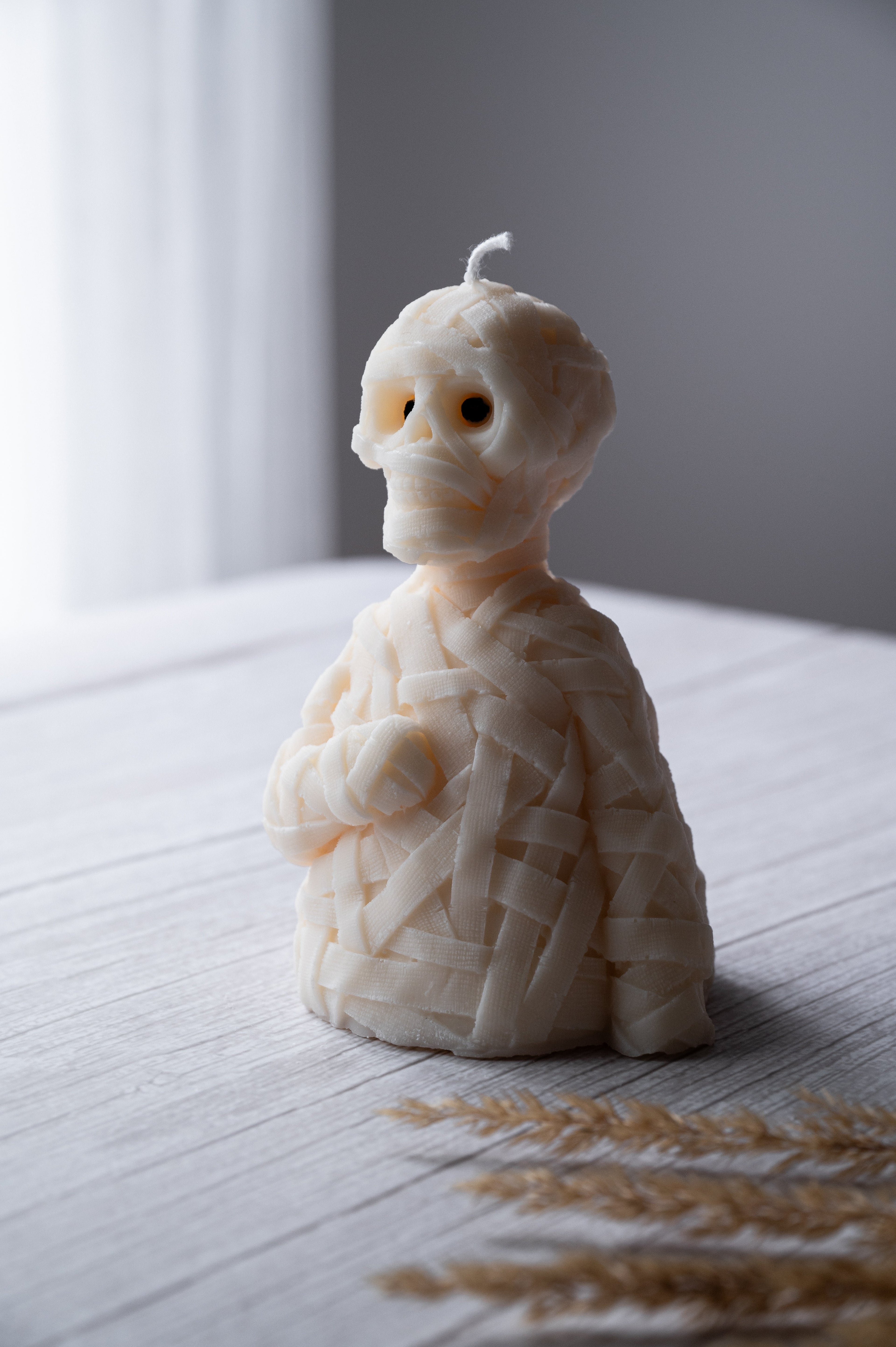 Halloween Gauze Zombie Skull Candle - Skeletal Decor