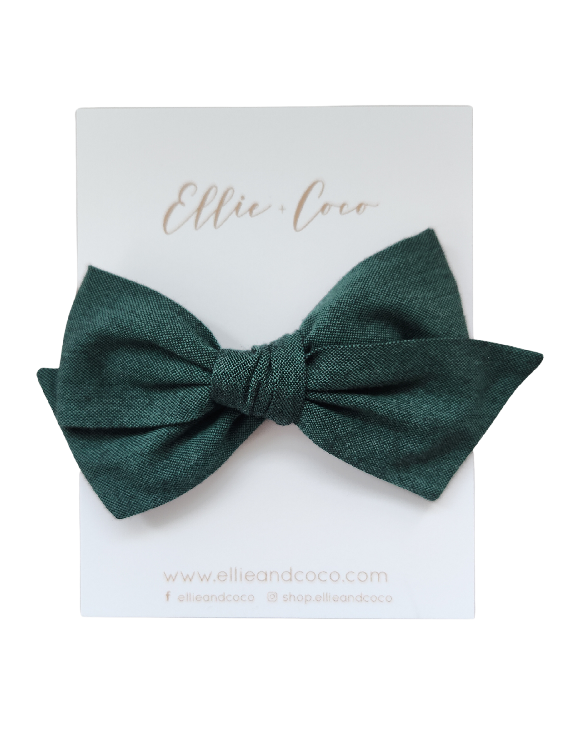 Forest Green Linen Oversize Bow