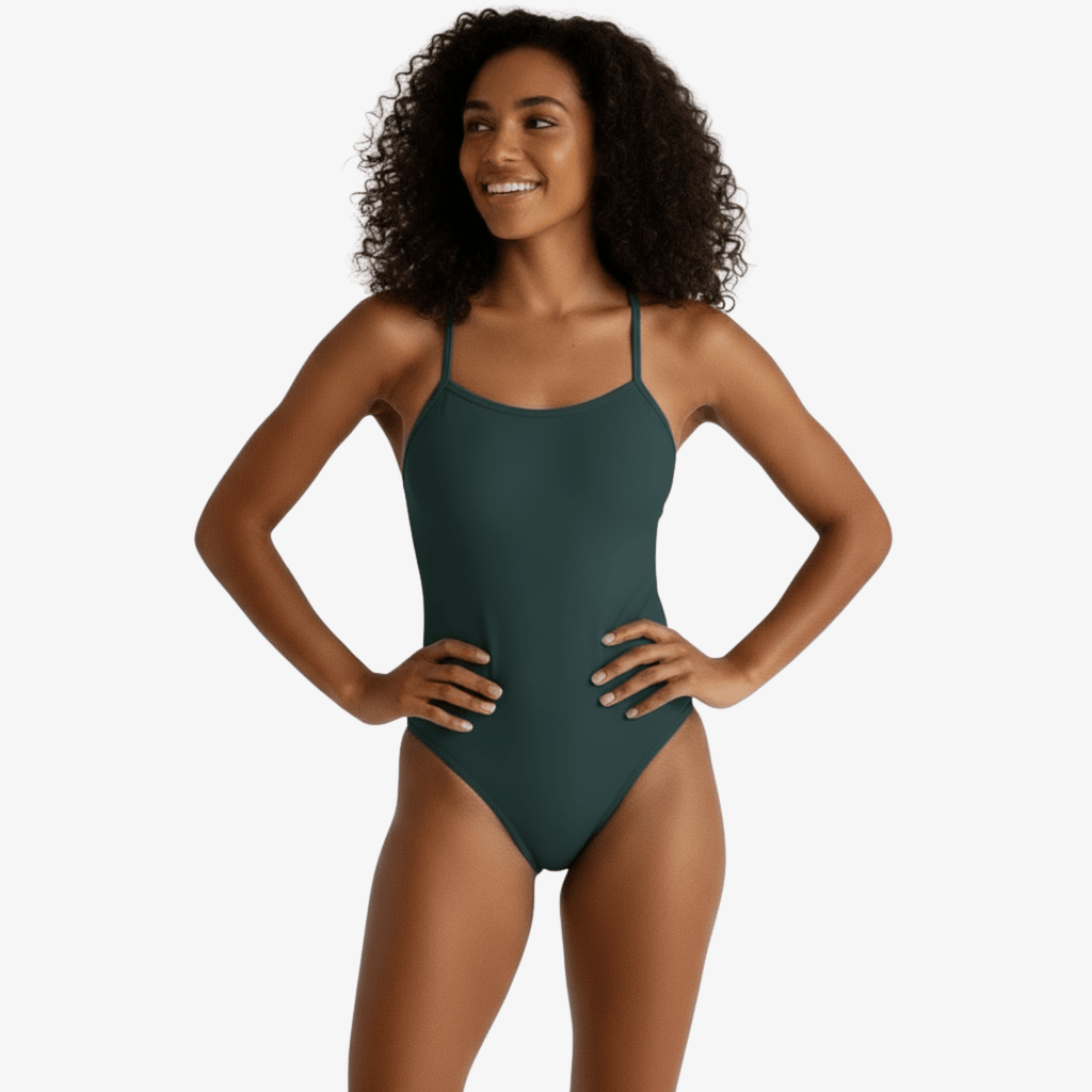 Norca Palm Open-Back One-Piece Performance Swimsuit for Women