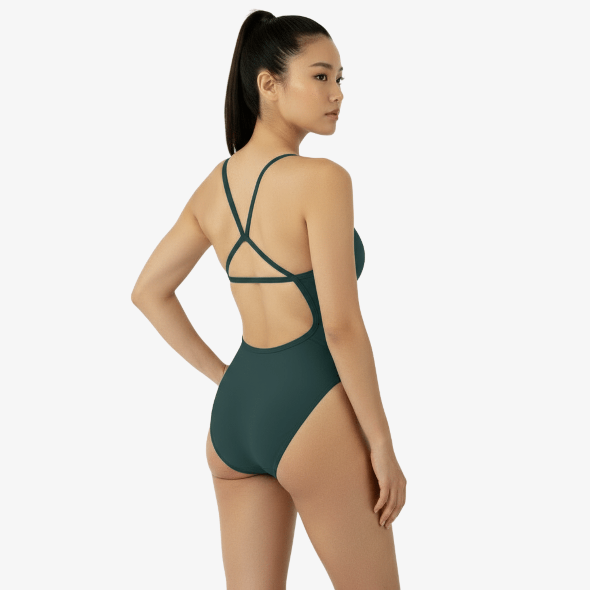 Norca Palm Open-Back One-Piece Performance Swimsuit for Women