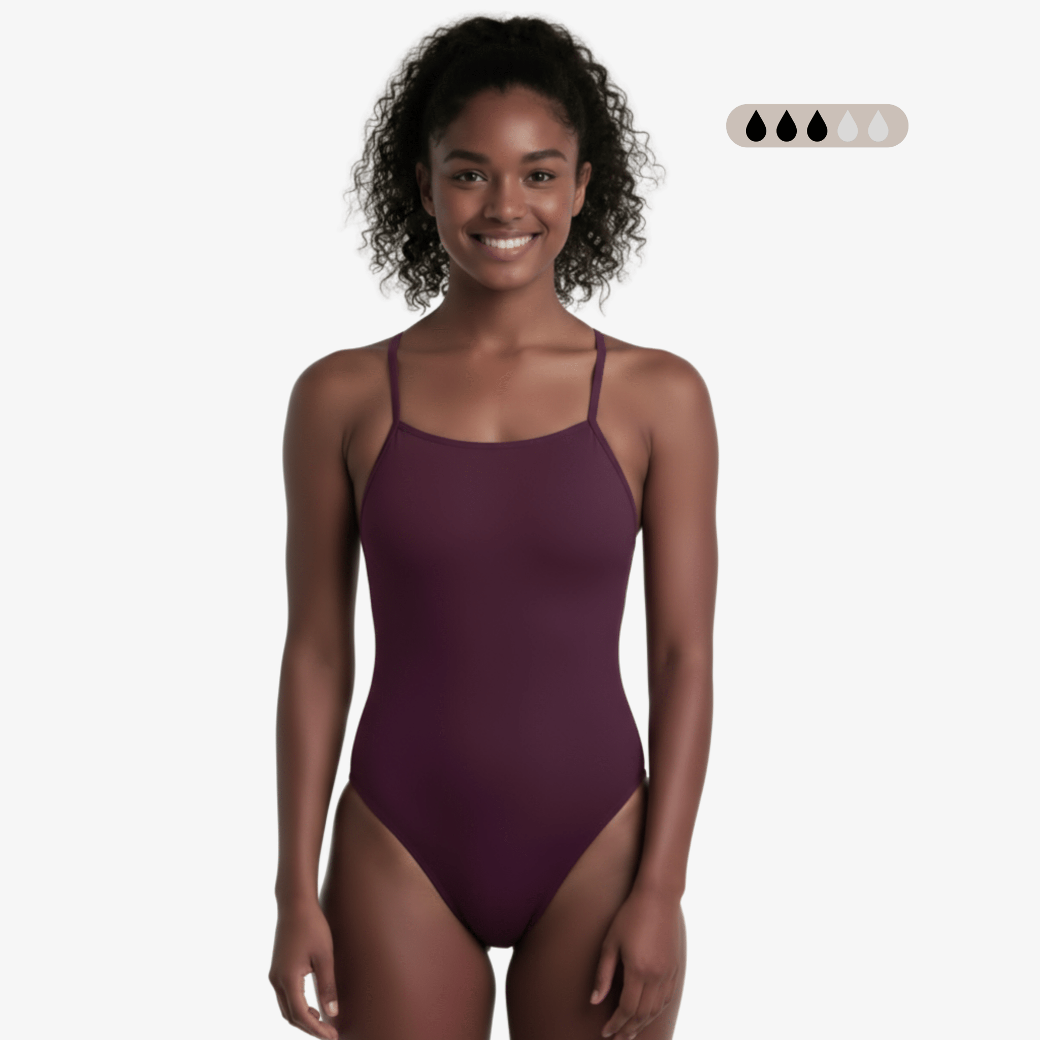 SecureFlo Merlot Cross-Strap Performance Period Swimsuit