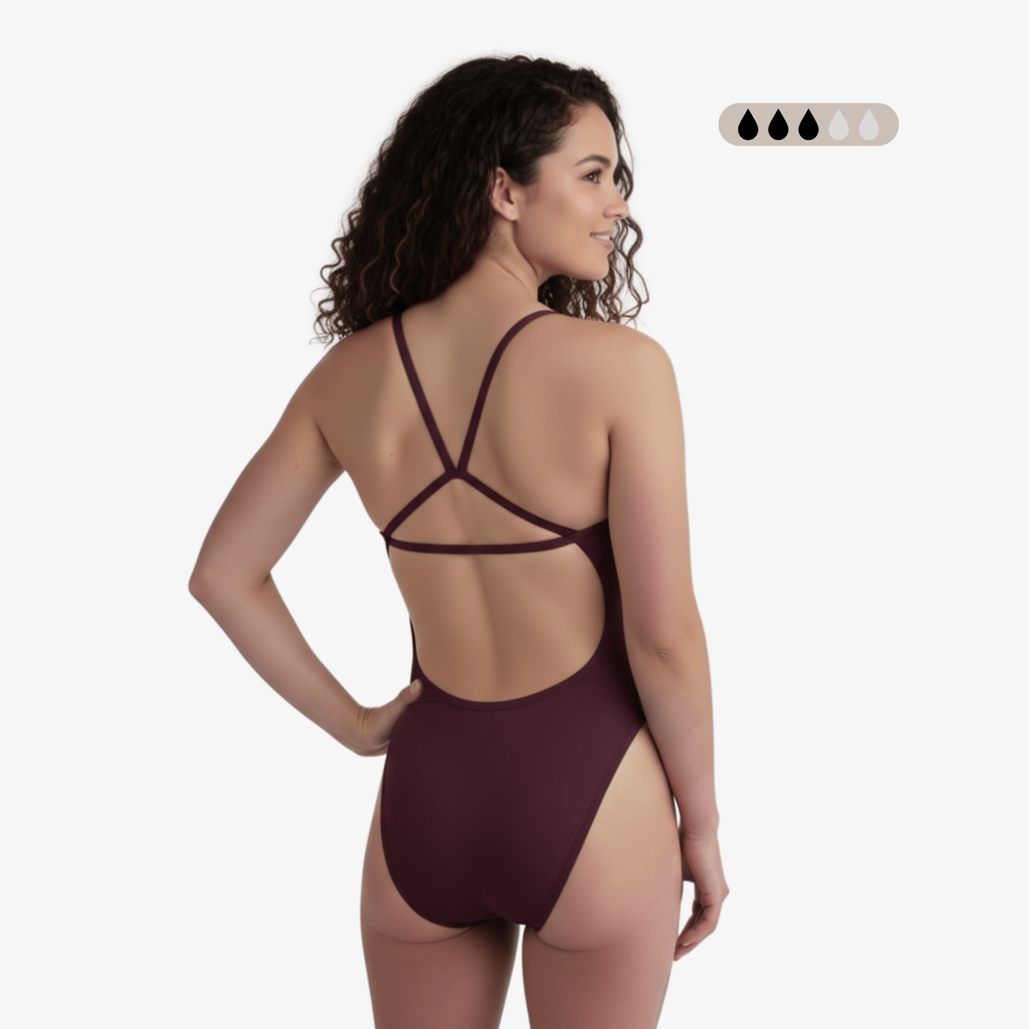 SecureFlo Merlot Cross-Strap Performance Period Swimsuit