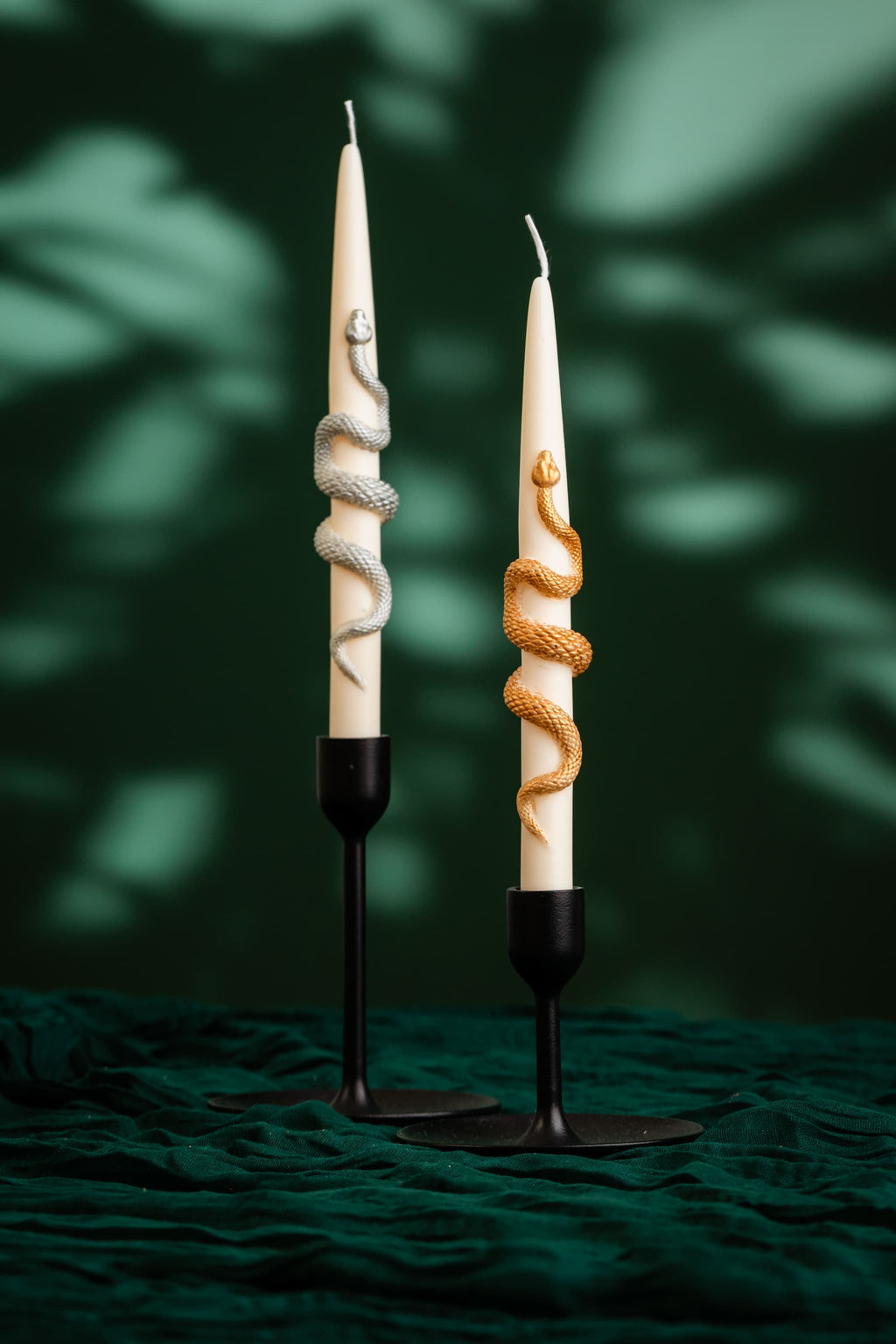 Serpent/Snake Taper Candle – Gilded Elegance in Motion