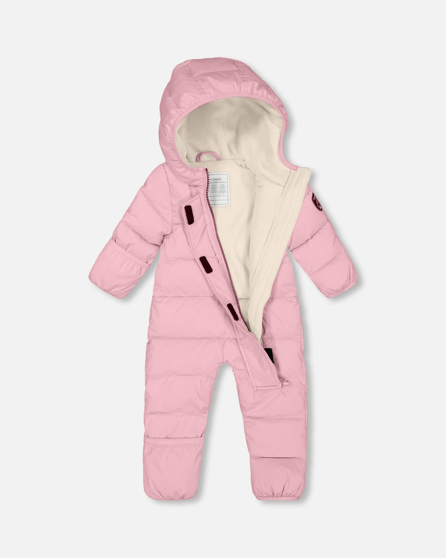 One-Piece Baby Cloud Compressible Snowsuit Designed For Car Seat Pink